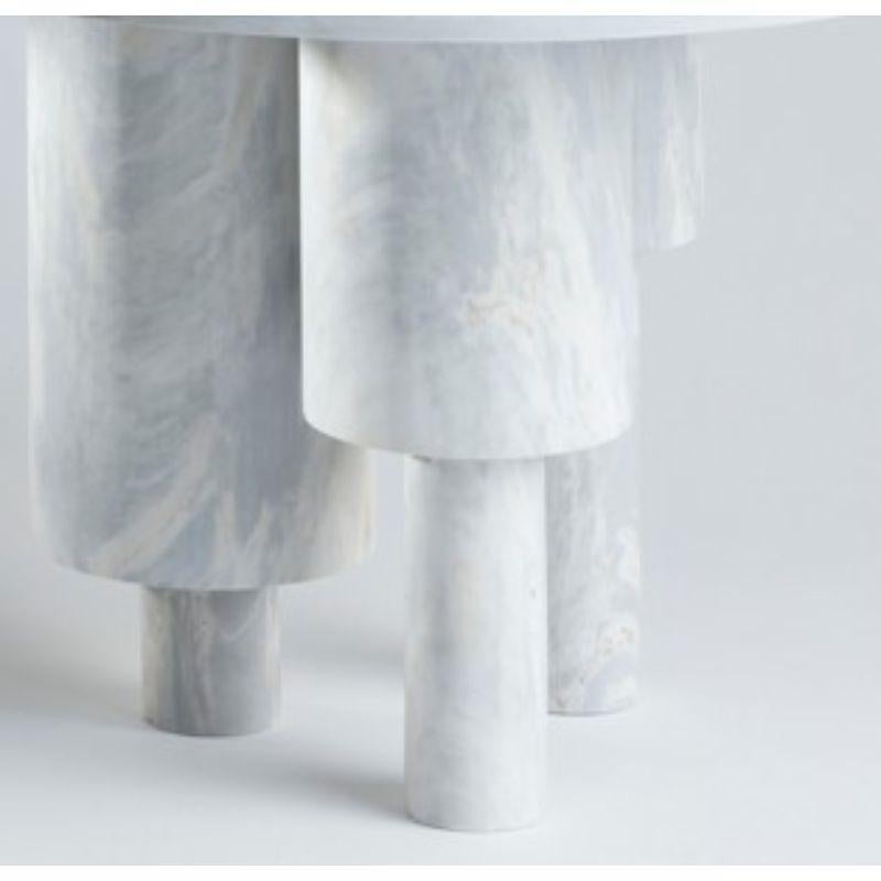 Post-Modern Low Game of Stone Side Table, Blue by Josefina Munoz