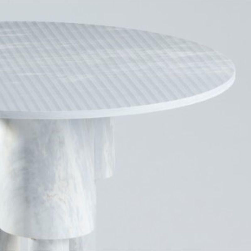 Hand-Crafted Low Game of Stone Side Table, Blue by Josefina Munoz