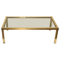 Low Gold Table 1970s Solid Brass Italian Design