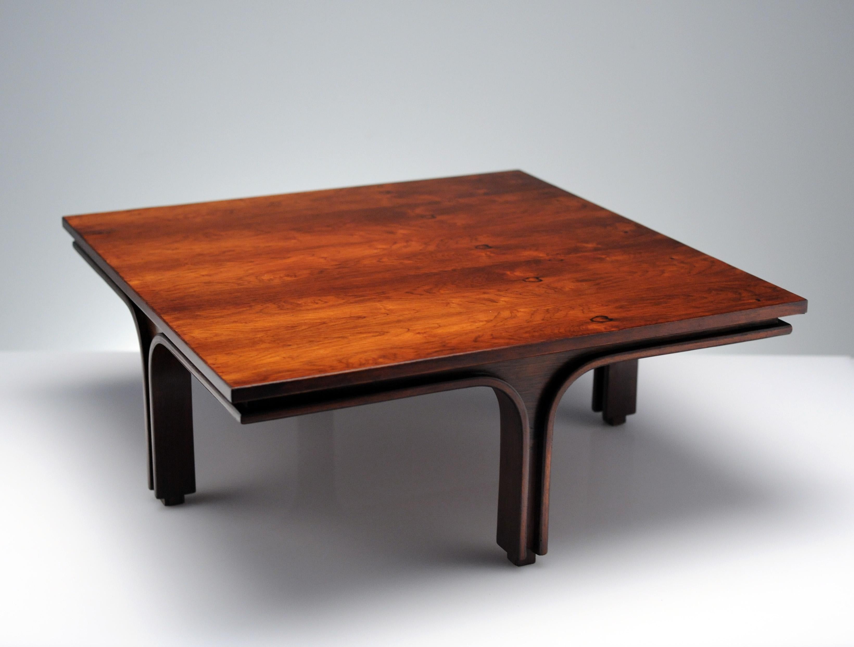 Low Italian Modern Rosewood Coffee Table by Gianfranco Frattini, 1956 6