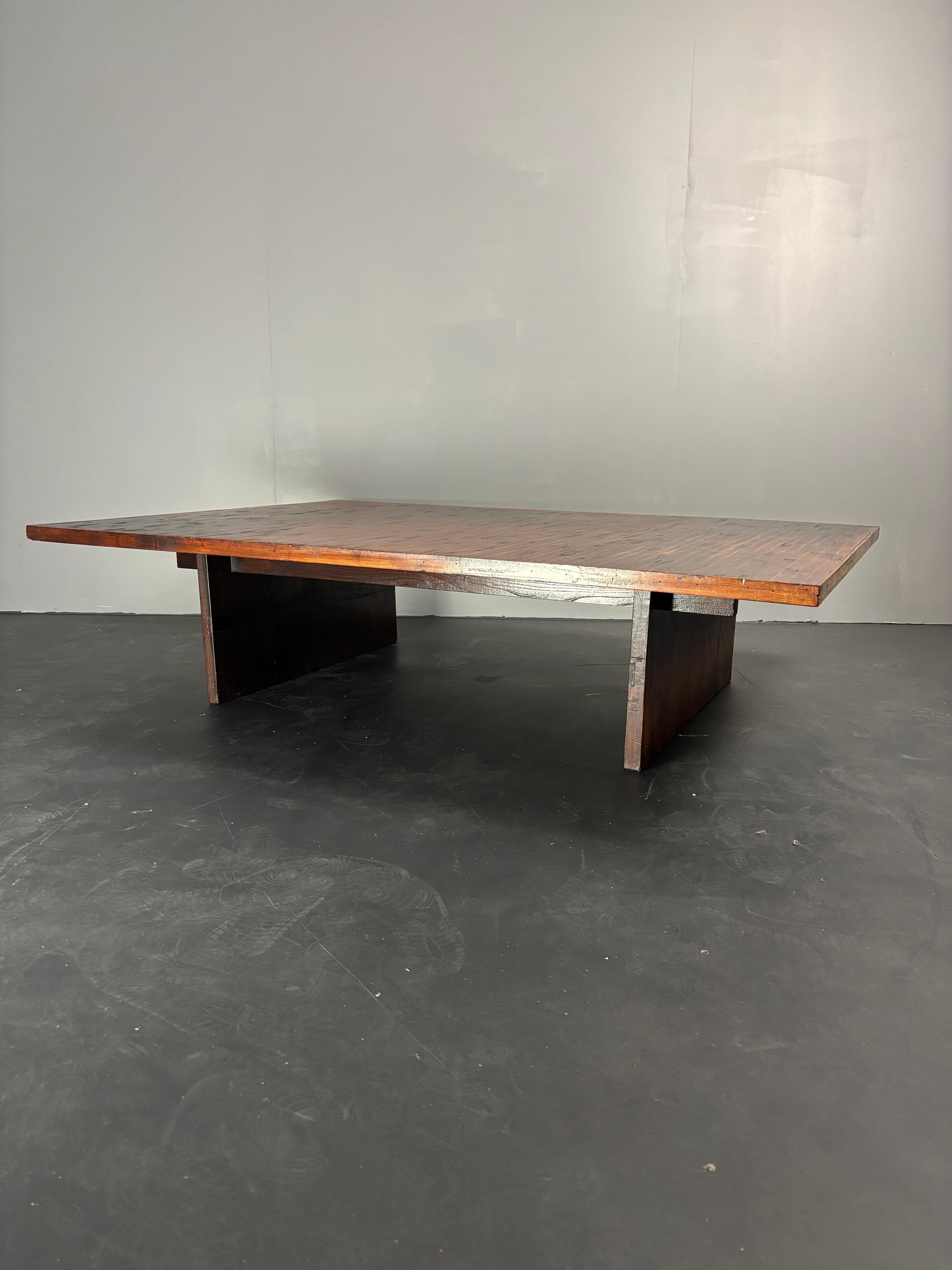 Table basse en bambou Japandi wabi sabi par Axel Vervoordt, Belgique années 1980. en vente 3