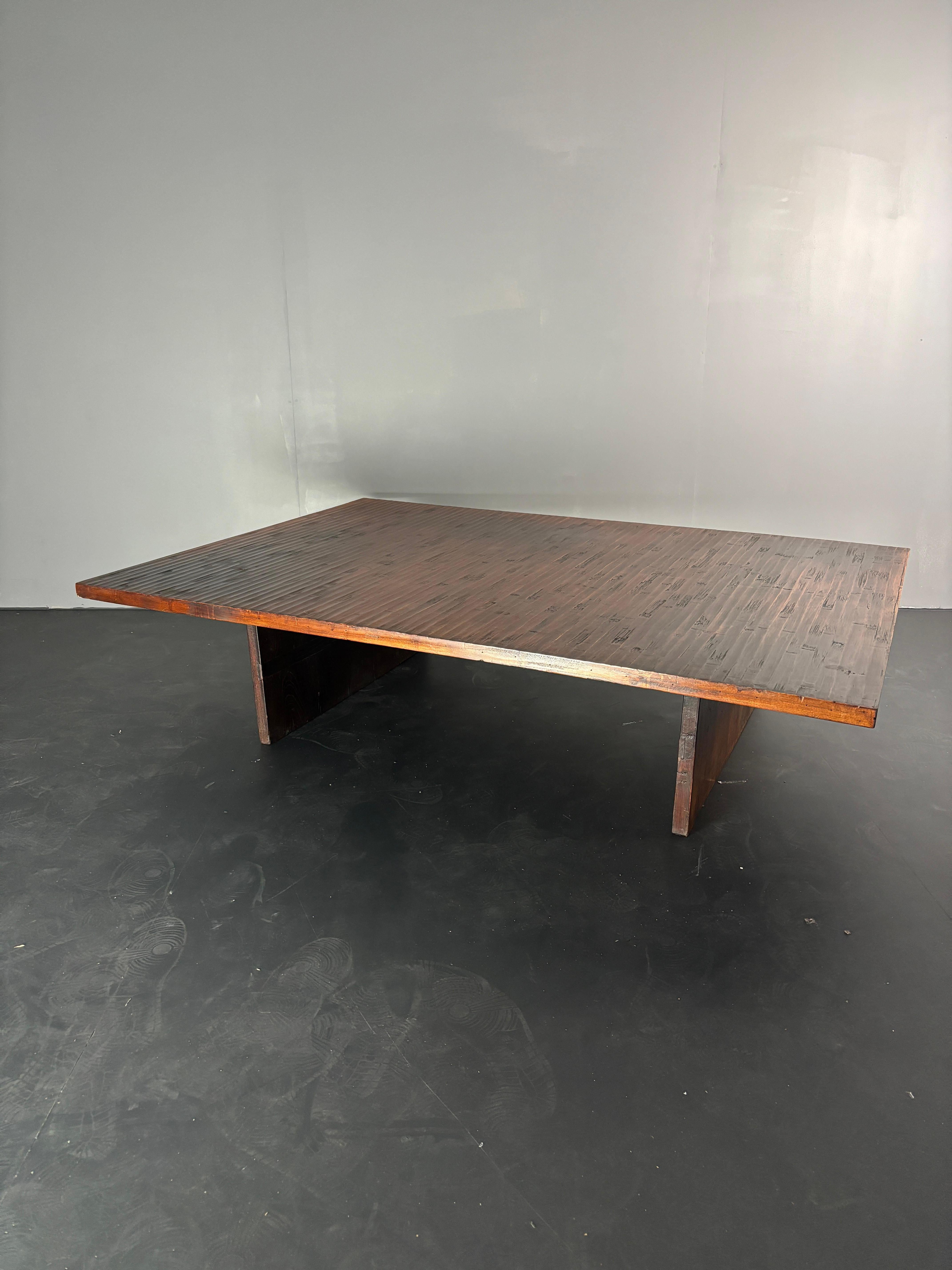 Table basse en bambou Japandi wabi sabi par Axel Vervoordt, Belgique années 1980. en vente 4