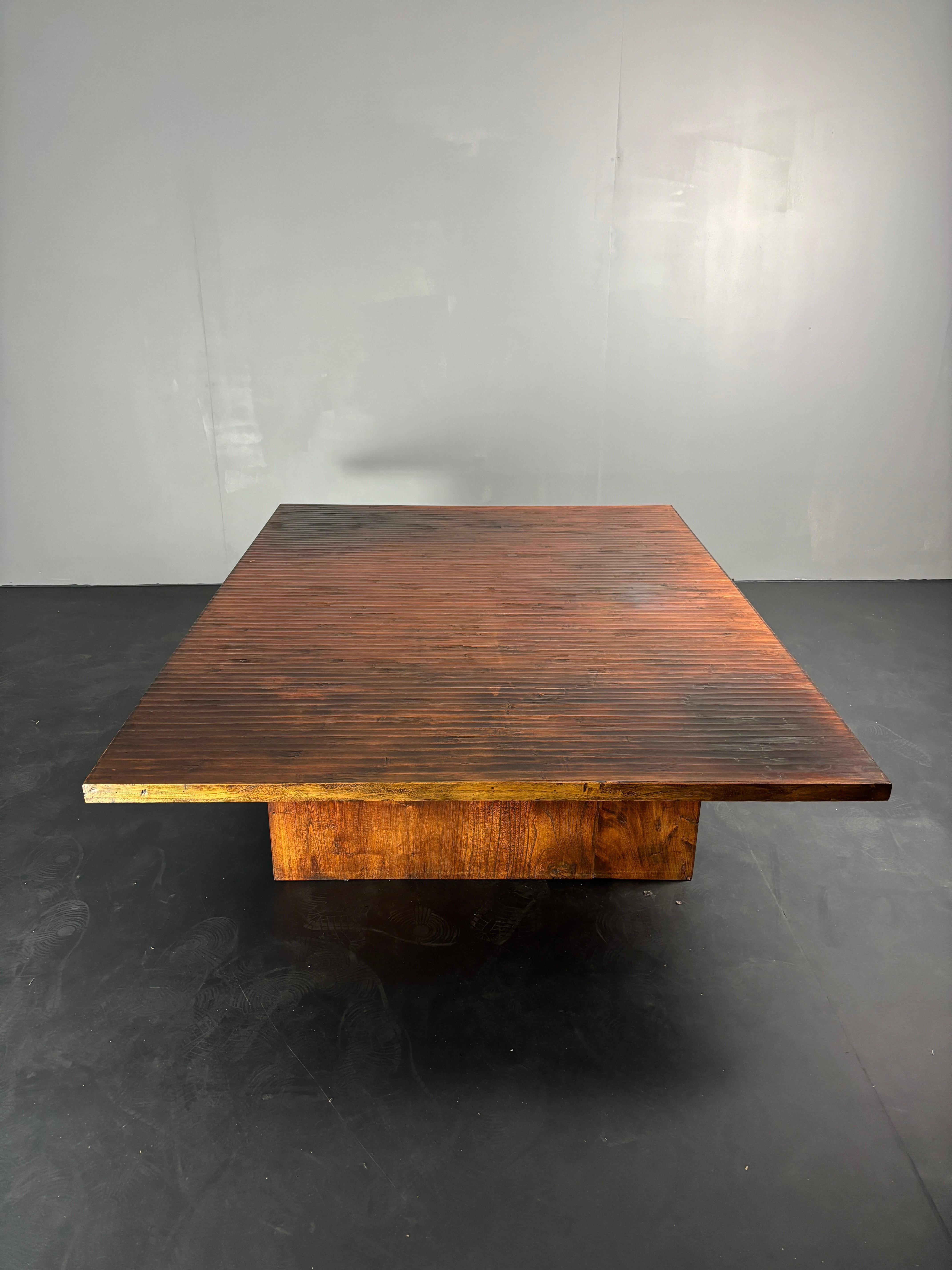 Table basse en bambou Japandi wabi sabi par Axel Vervoordt, Belgique années 1980. en vente 7