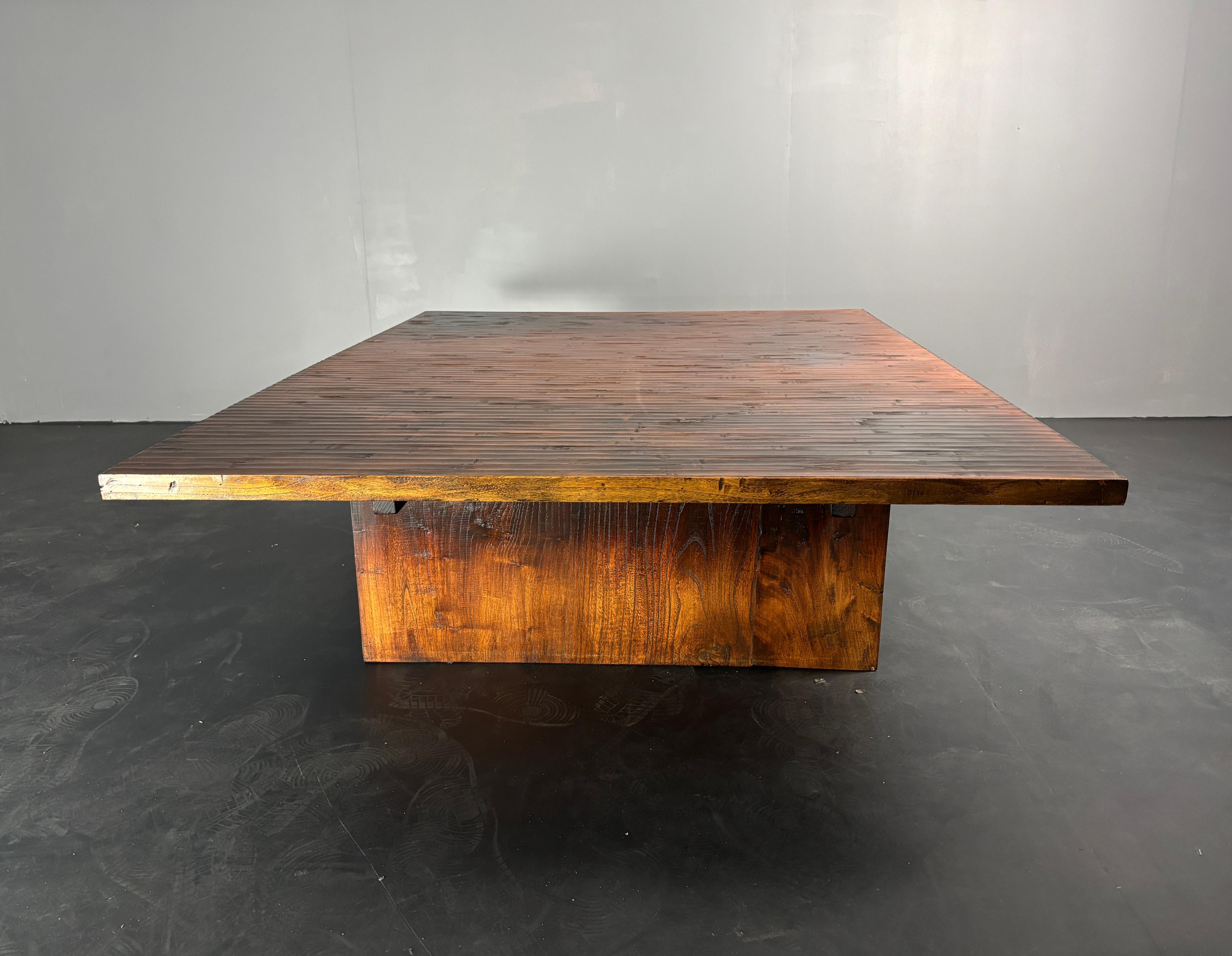Table basse en bambou Japandi wabi sabi par Axel Vervoordt, Belgique années 1980. en vente 8