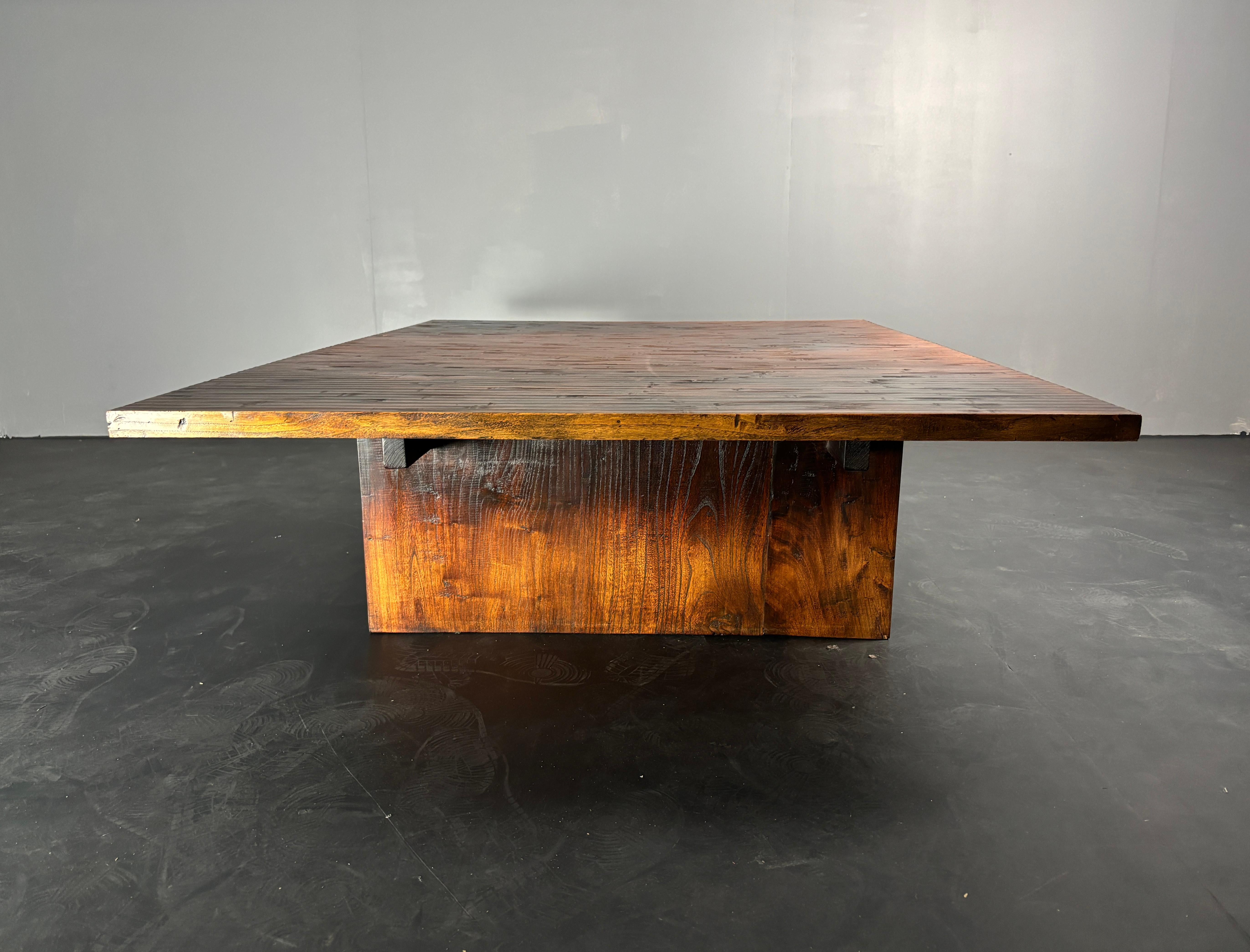 Table basse en bambou Japandi wabi sabi par Axel Vervoordt, Belgique années 1980. en vente 11