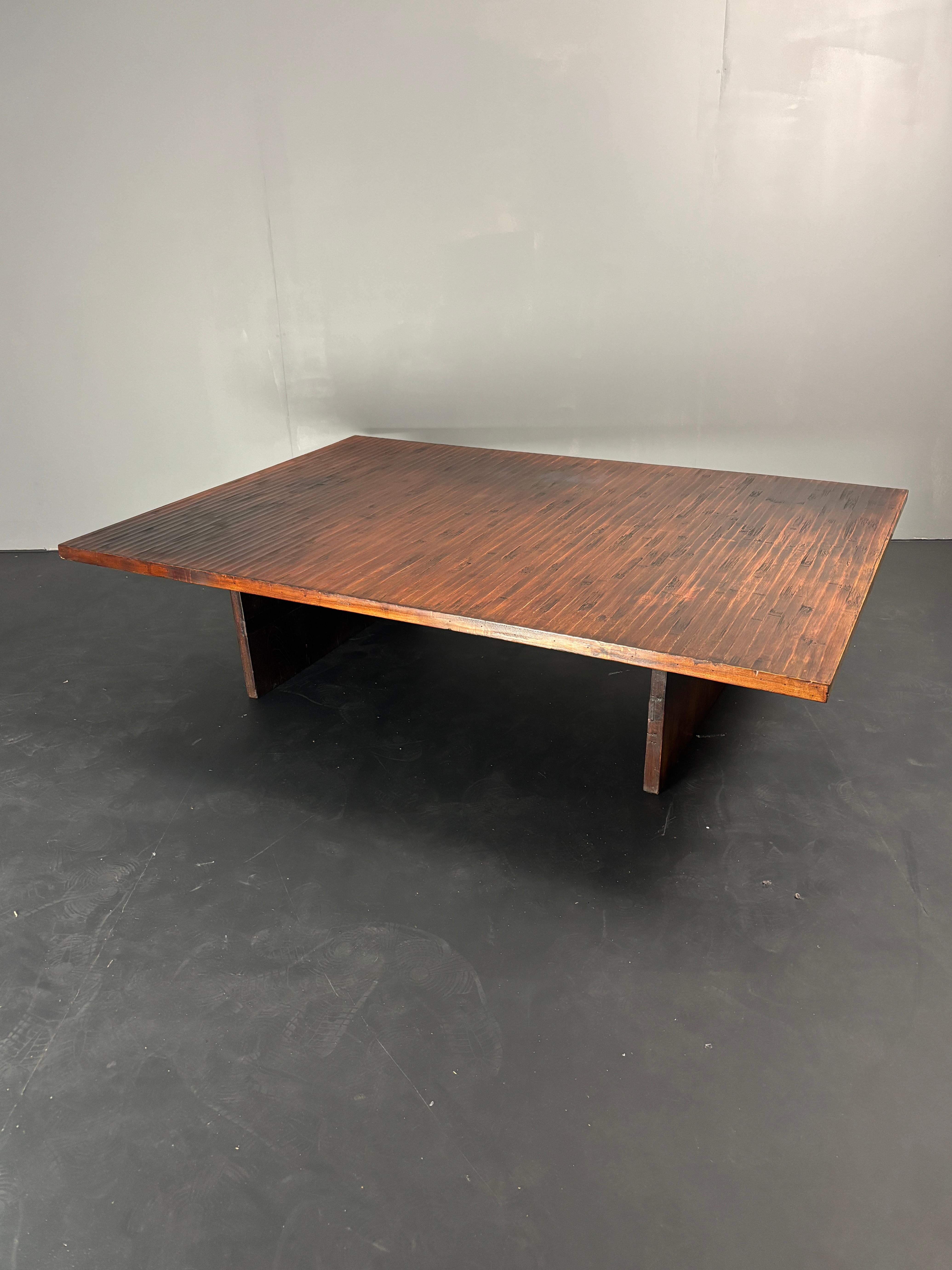 Mid-Century Modern Table basse en bambou Japandi wabi sabi par Axel Vervoordt, Belgique années 1980. en vente