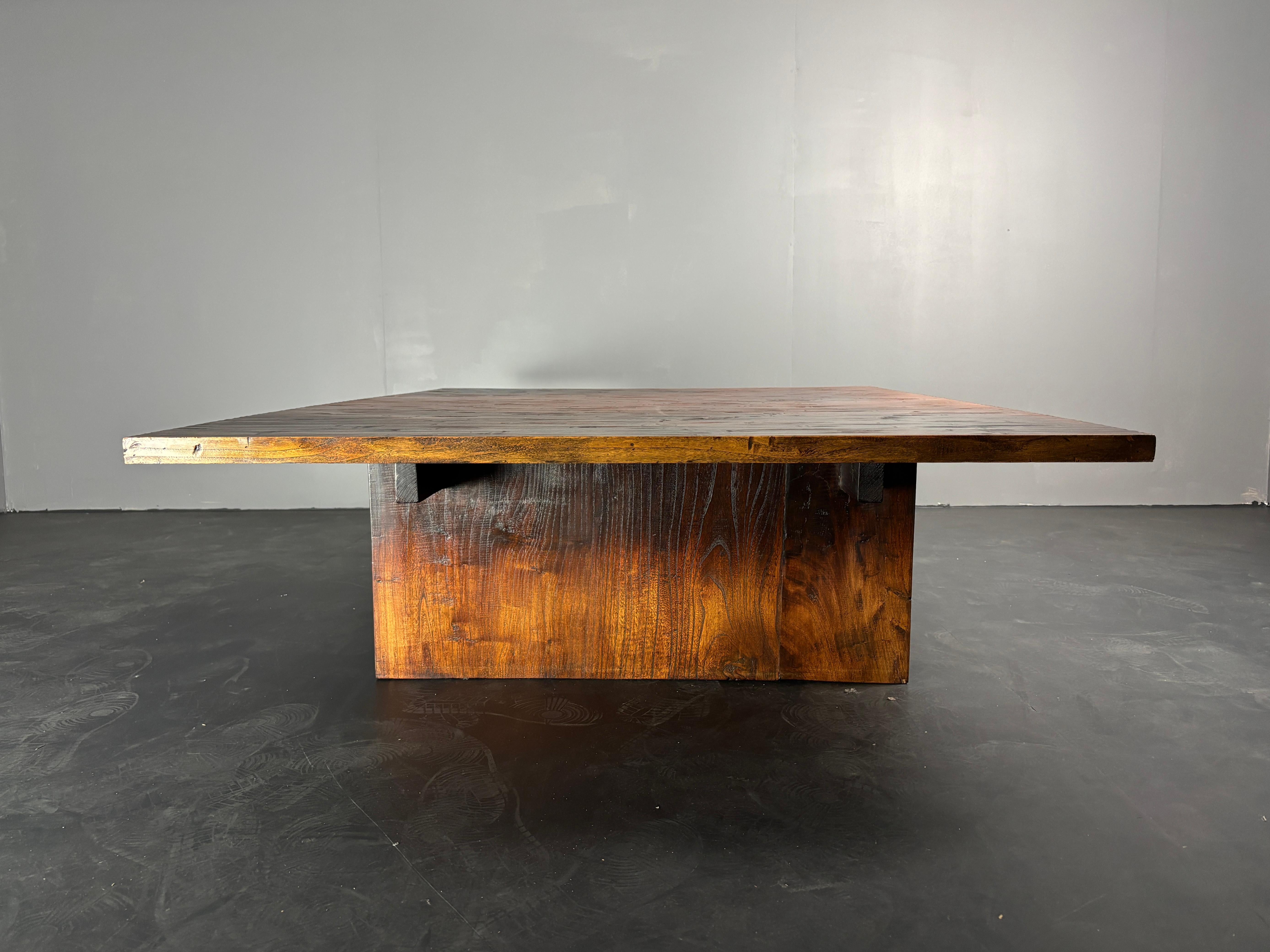 Belge Table basse en bambou Japandi wabi sabi par Axel Vervoordt, Belgique années 1980. en vente