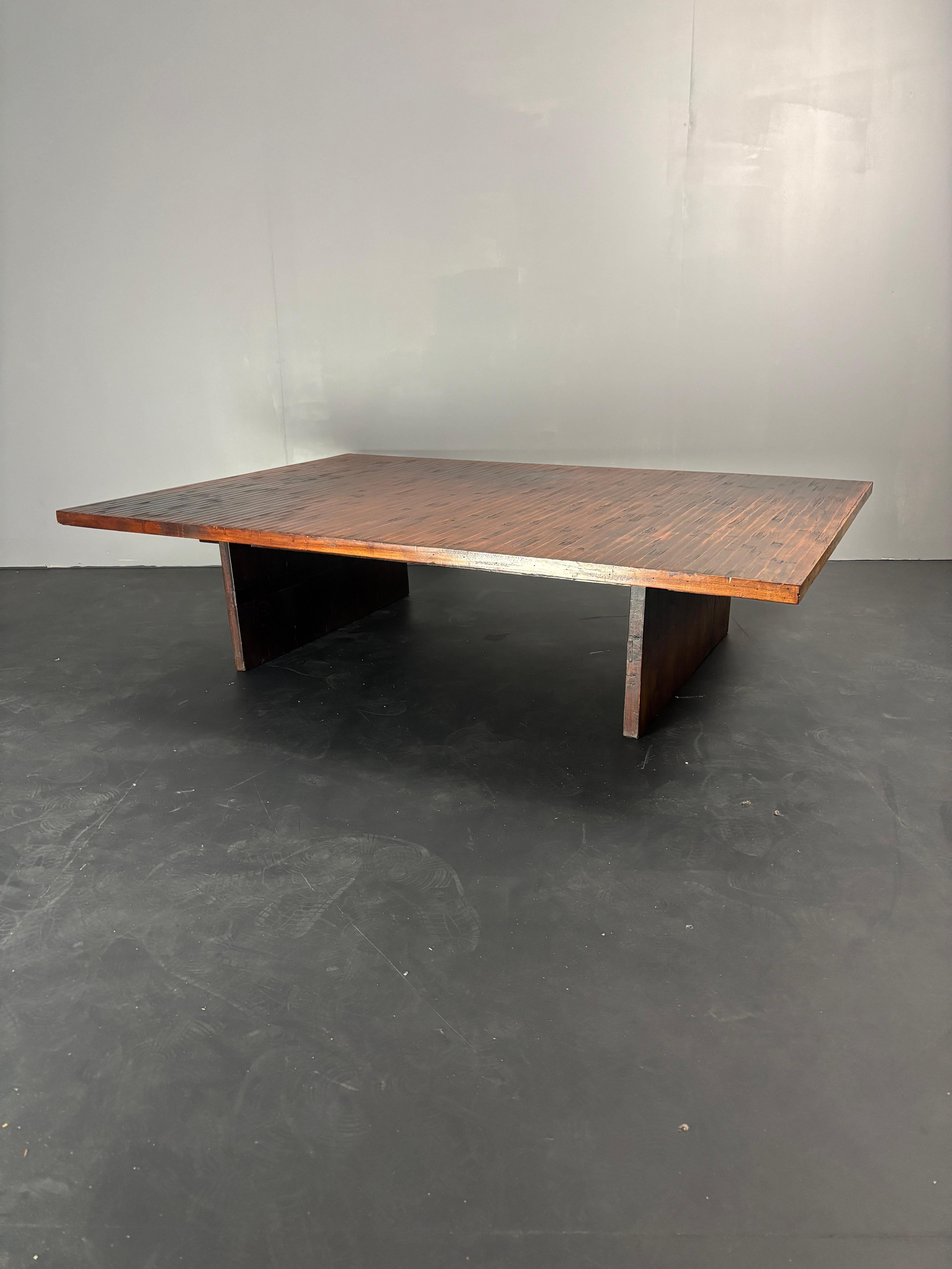 Table basse en bambou Japandi wabi sabi par Axel Vervoordt, Belgique années 1980. en vente 2