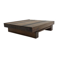 Low Japanese Elm and Metal Table Zen Table