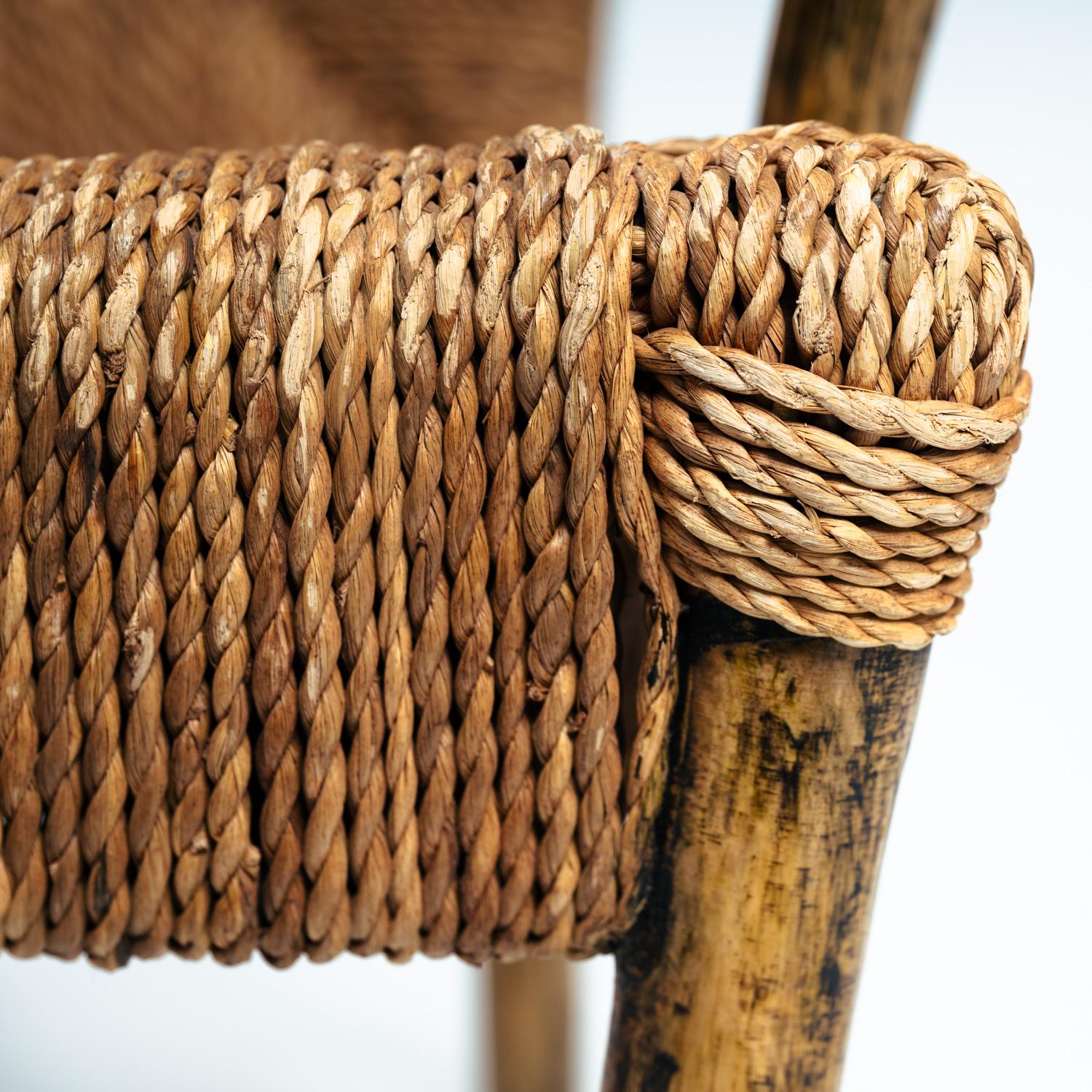 Japanisches Bambussofa aus Seil mit schöner Rückenlehne, 1980er Jahre im Angebot 5