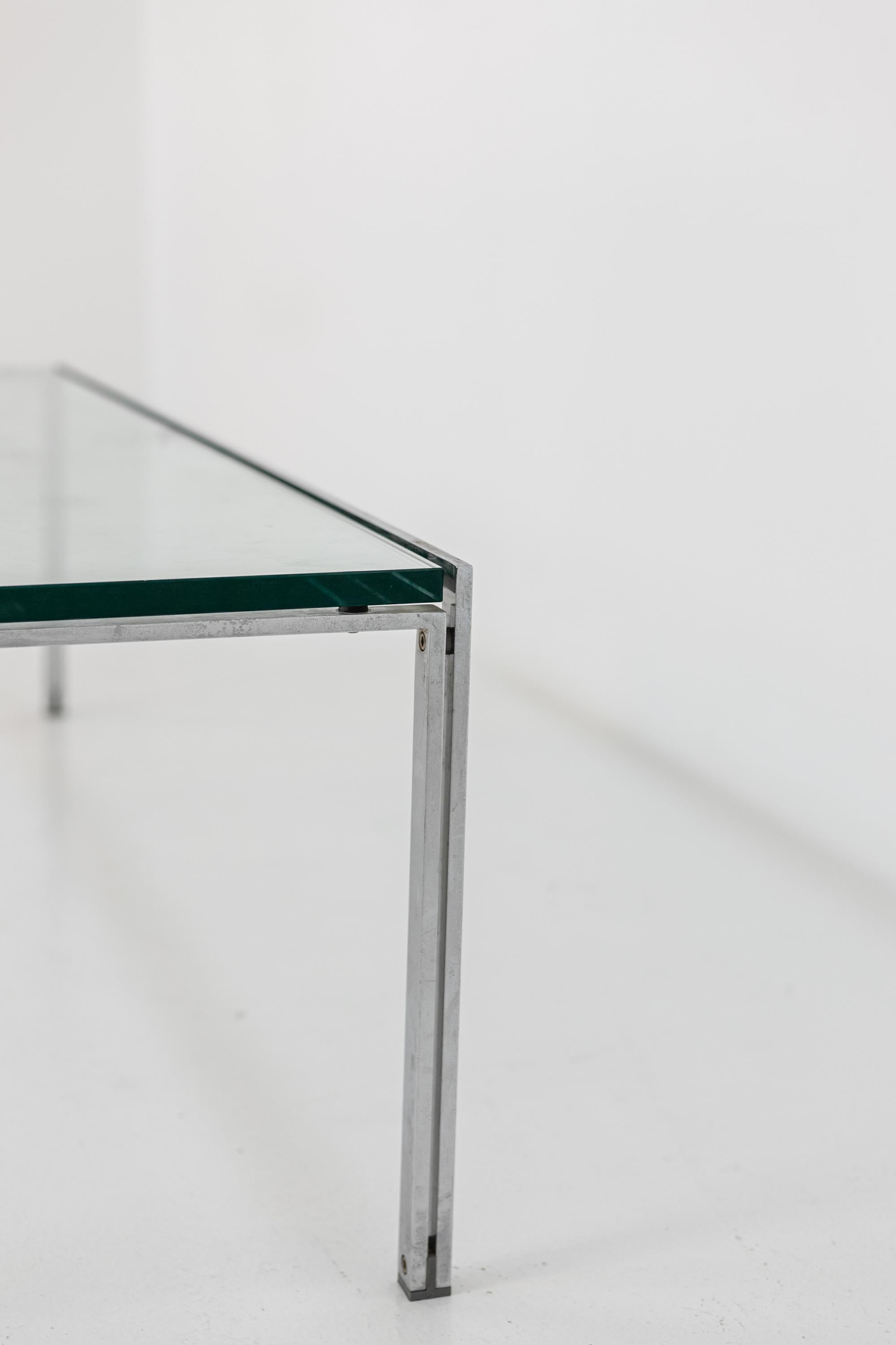 Low Living Room Table by Ross Littell for Depadova in Steel and Glass For Sale 7