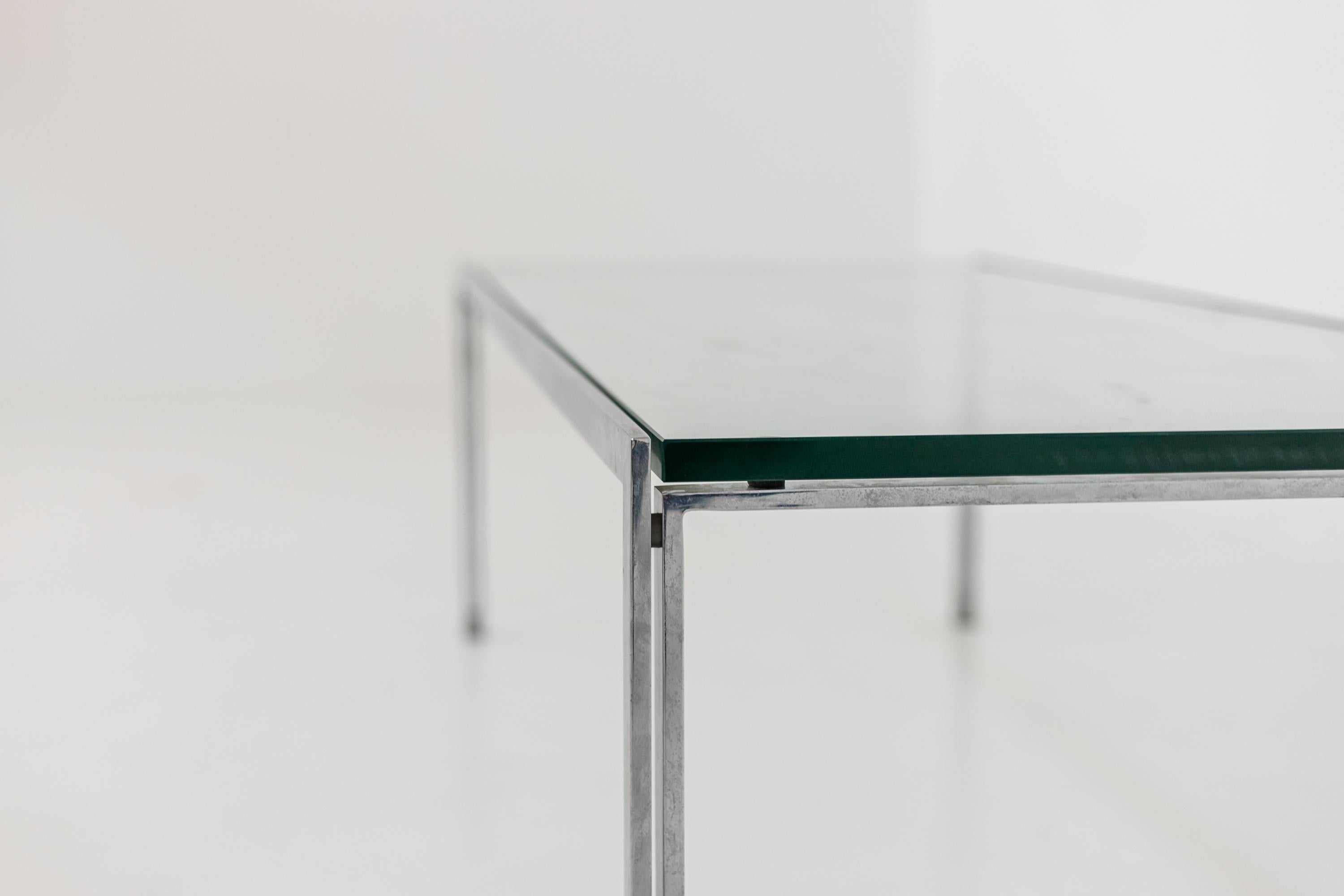 Modern Low Living Room Table by Ross Littell for Depadova in Steel and Glass For Sale