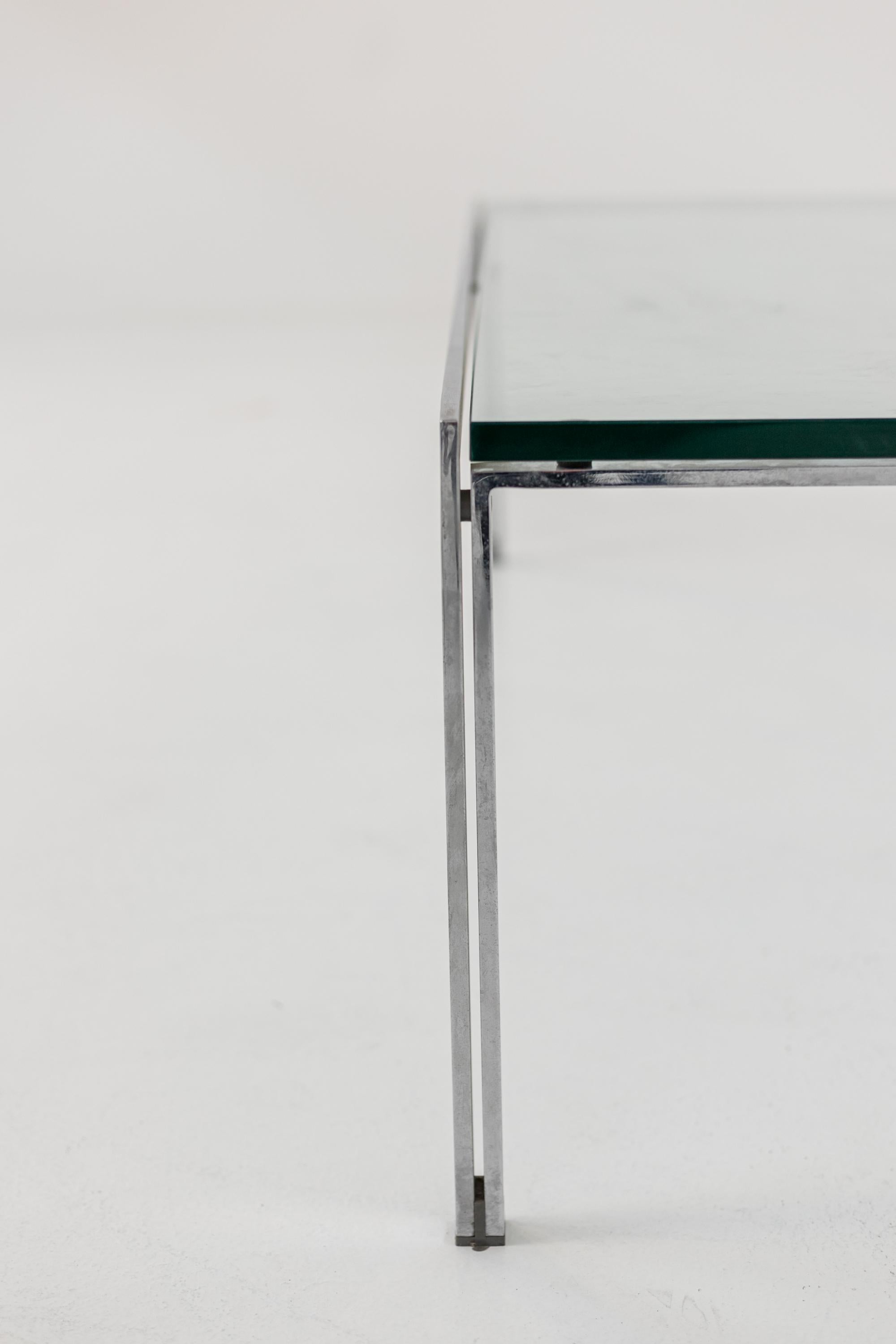 Italian Low Living Room Table by Ross Littell for Depadova in Steel and Glass For Sale