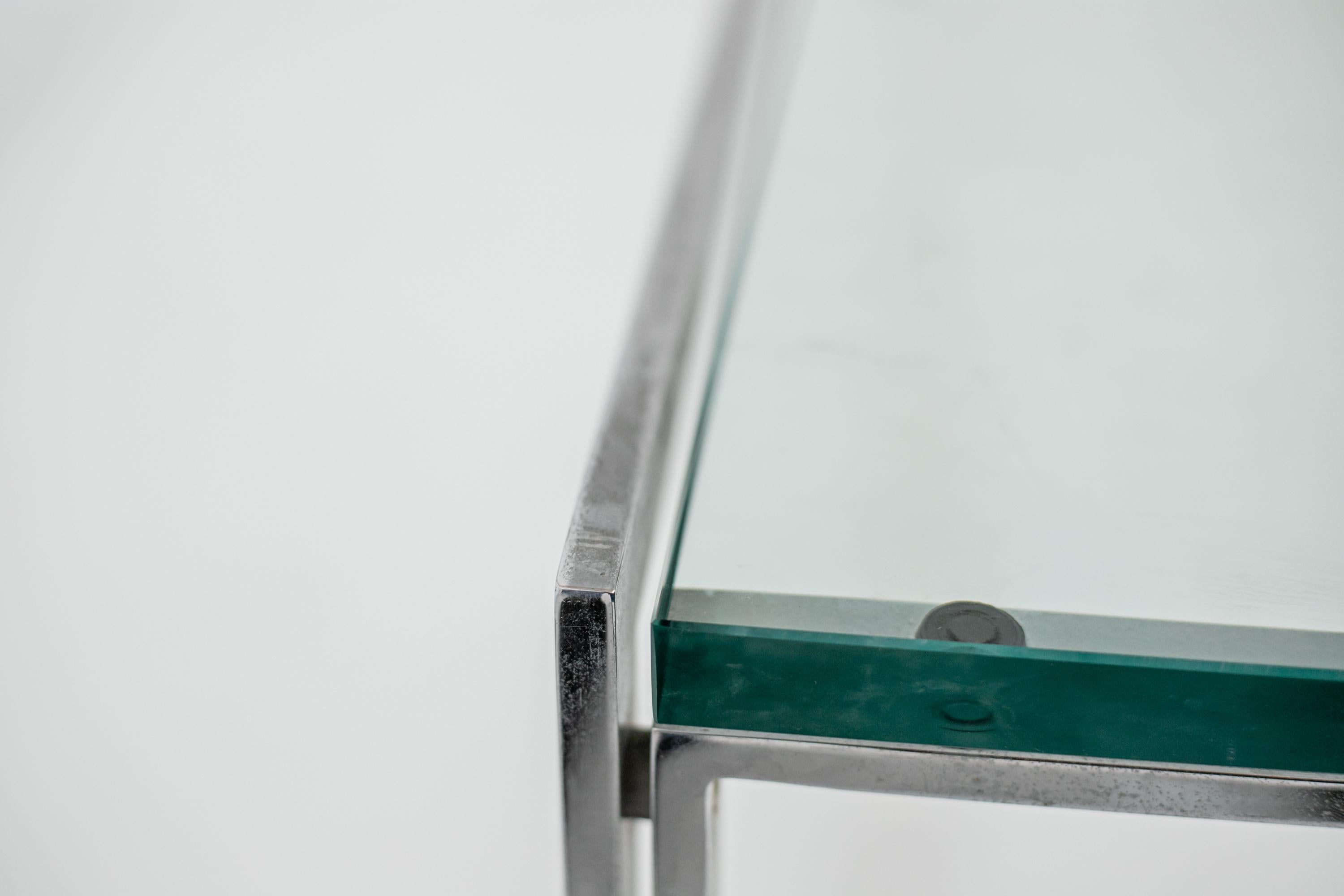 Low Living Room Table by Ross Littell for Depadova in Steel and Glass For Sale 1