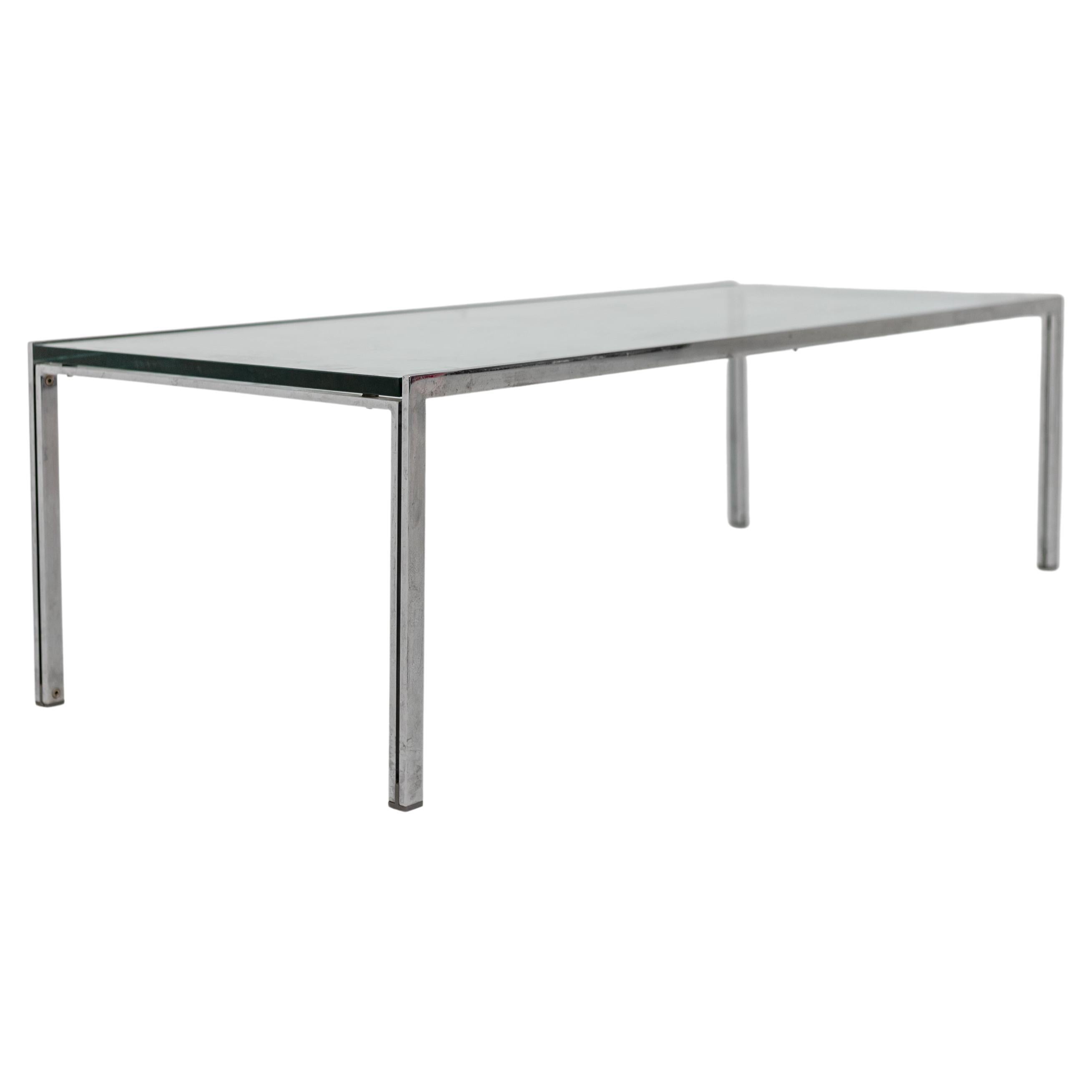 Low Living Room Table by Ross Littell for Depadova in Steel and Glass For Sale