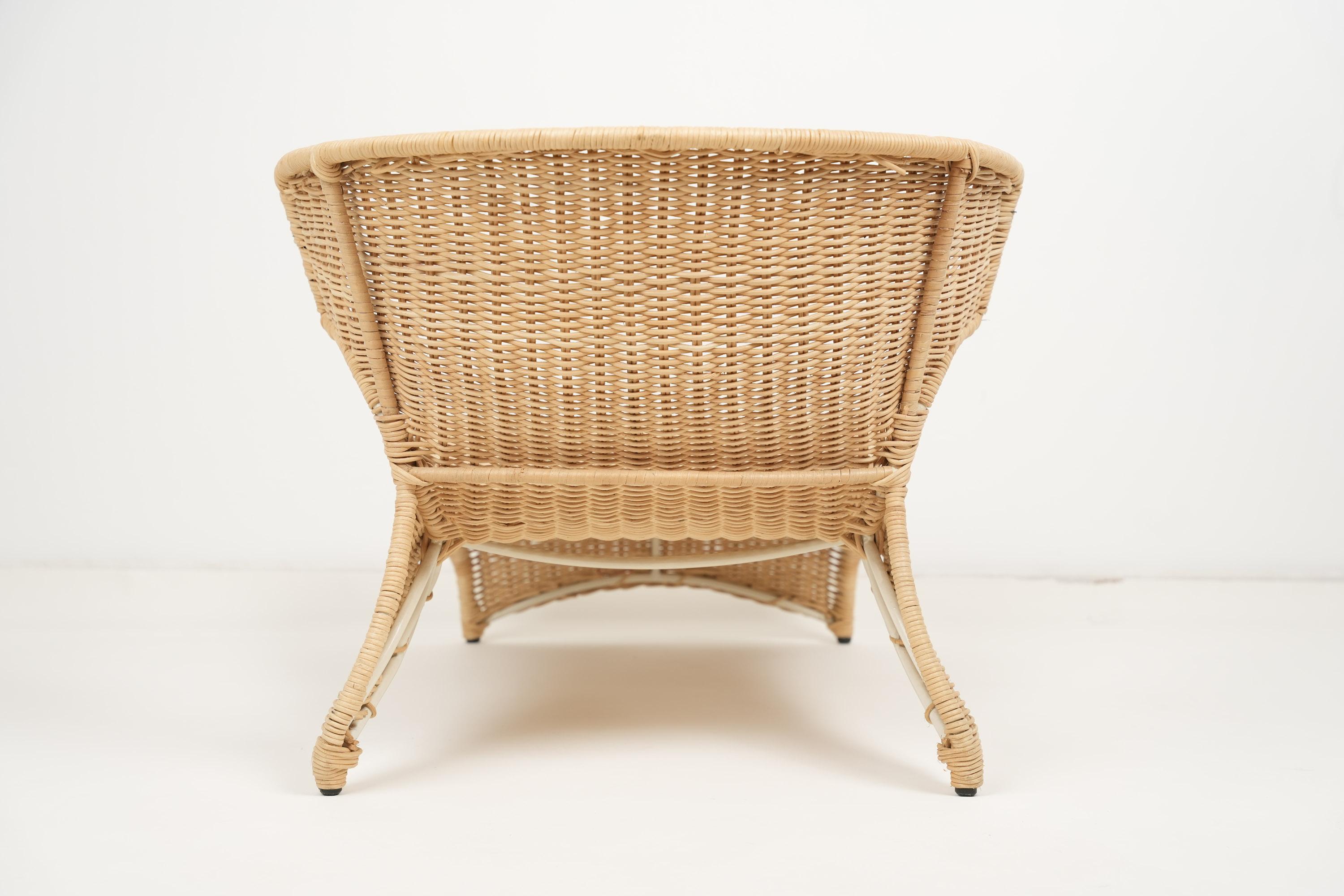 Rattan Low Longue Chair By Monika Mudler for IKEA 1980s For Sale