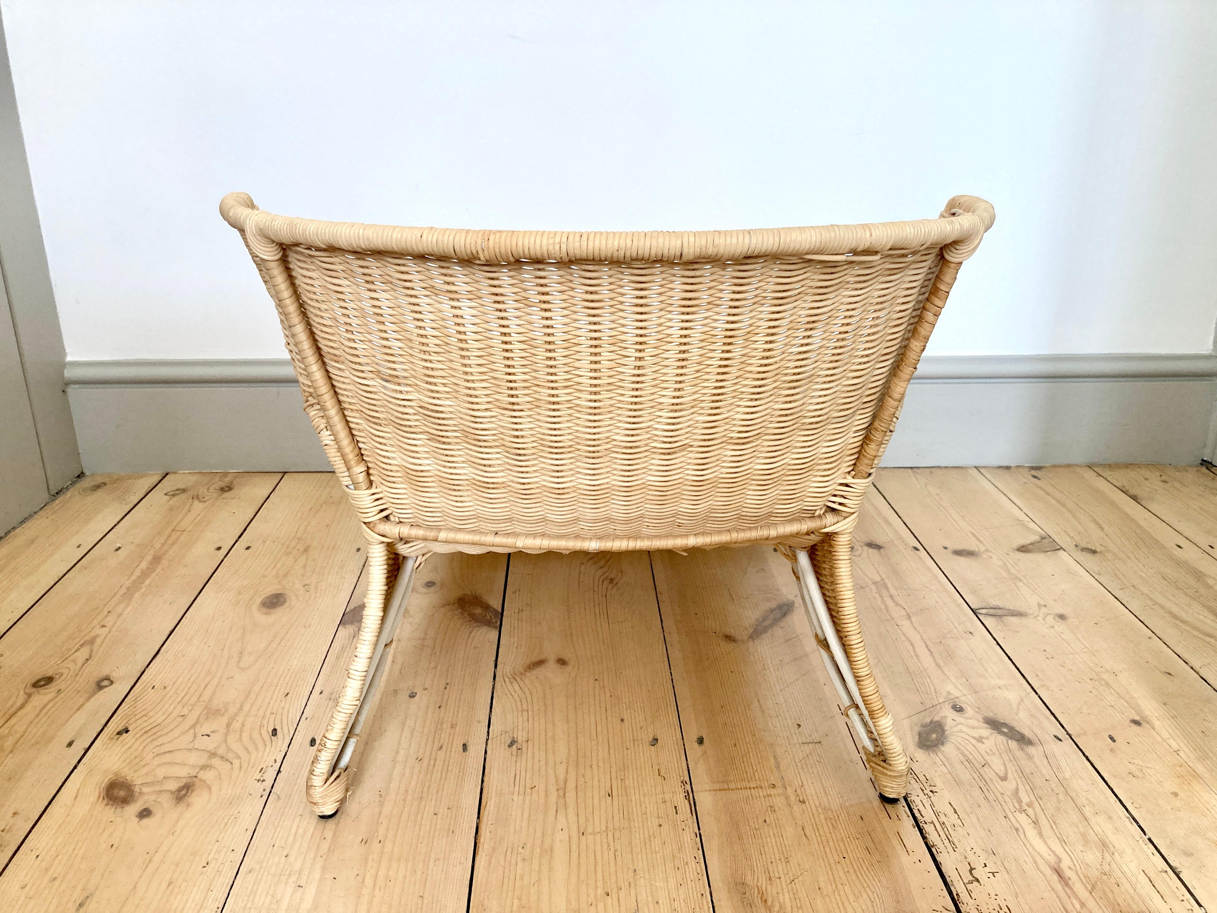 Low Lounge Chair / Chaise Longue by Monika Mulder for Ikea Savo Natural Rattan 7