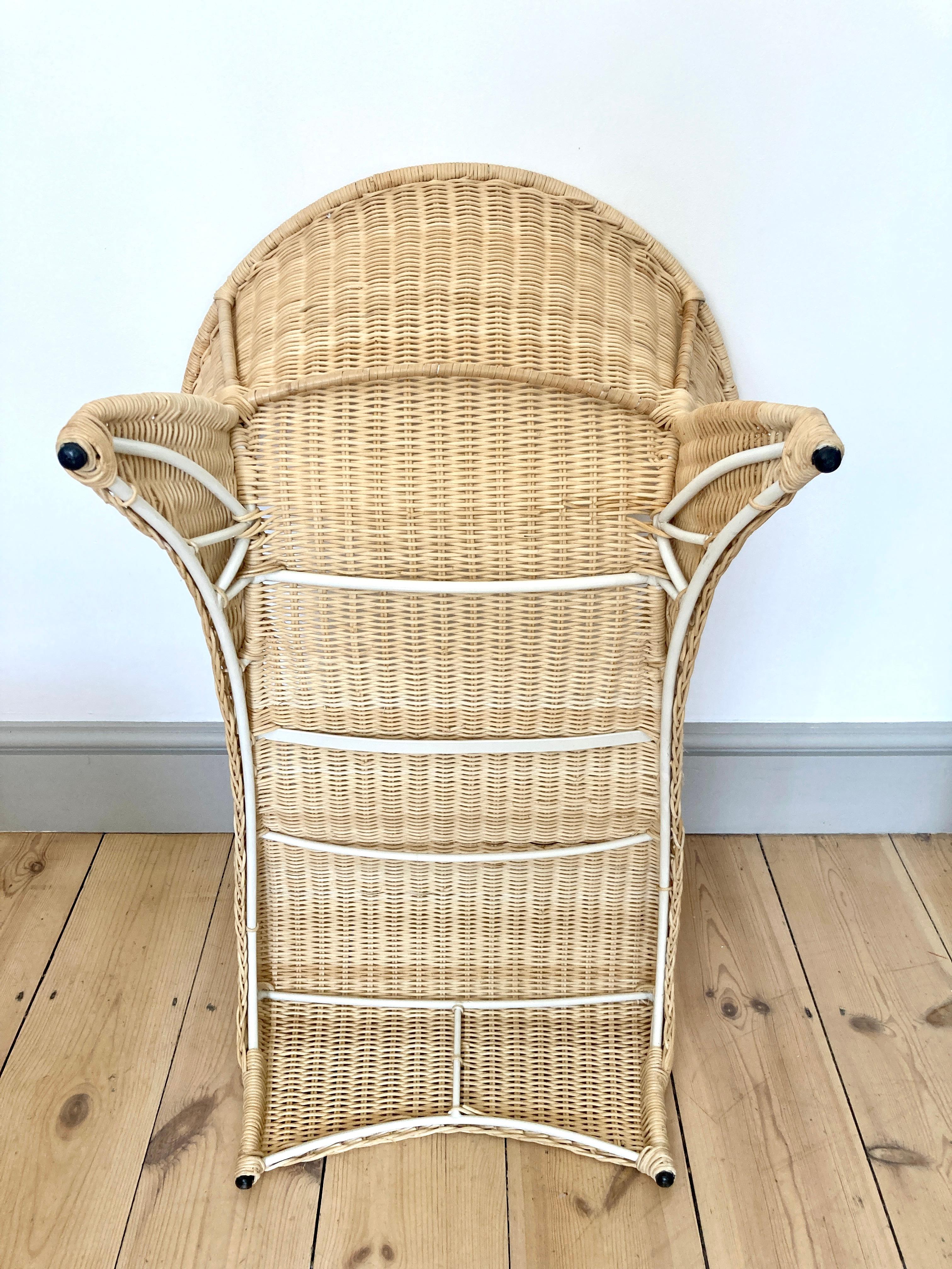 Low Lounge Chair / Chaise Longue by Monika Mulder for Ikea Savo Natural Rattan 10
