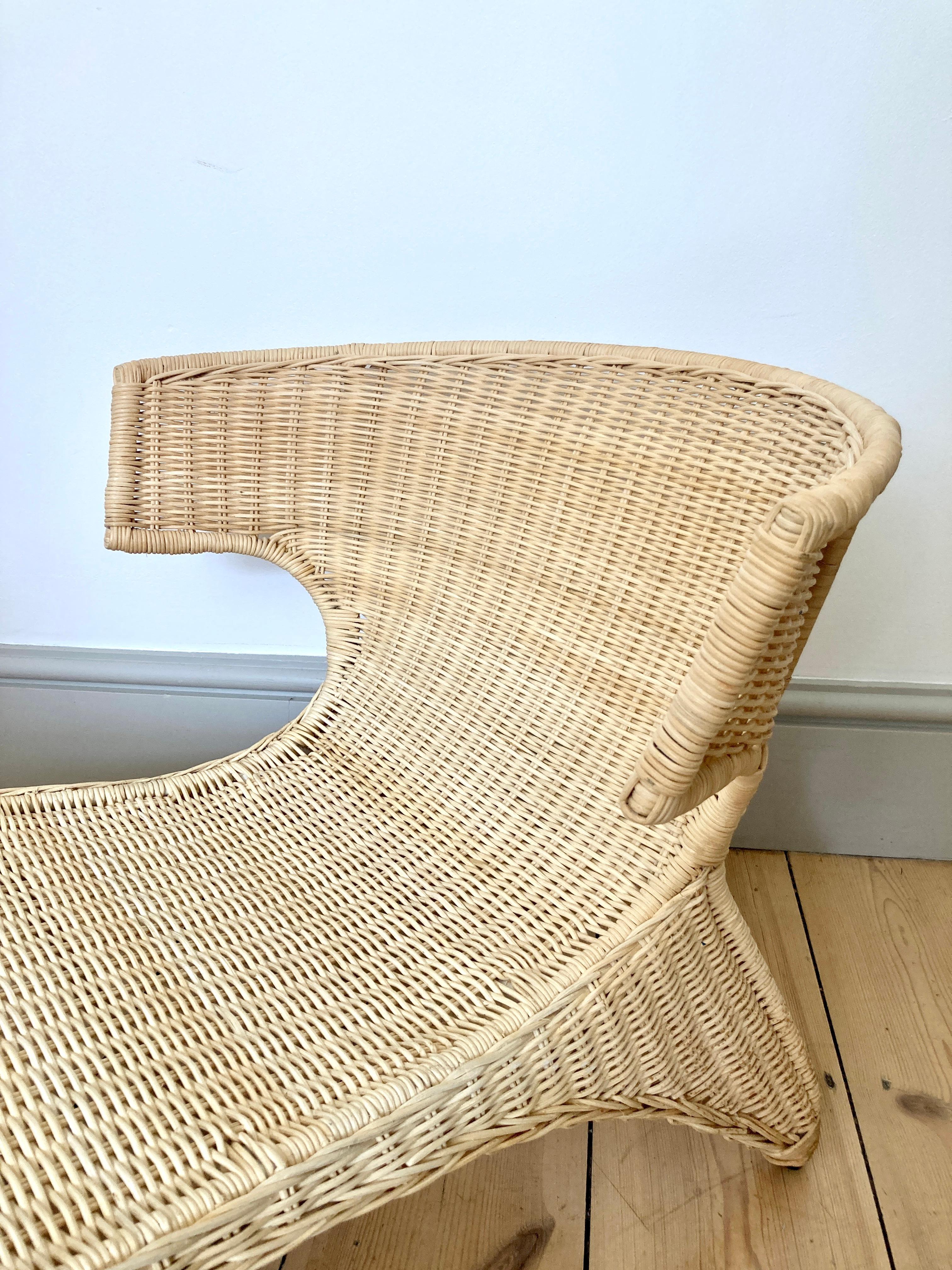 Low Lounge Chair / Chaise Longue by Monika Mulder for Ikea Savo Natural Rattan 2
