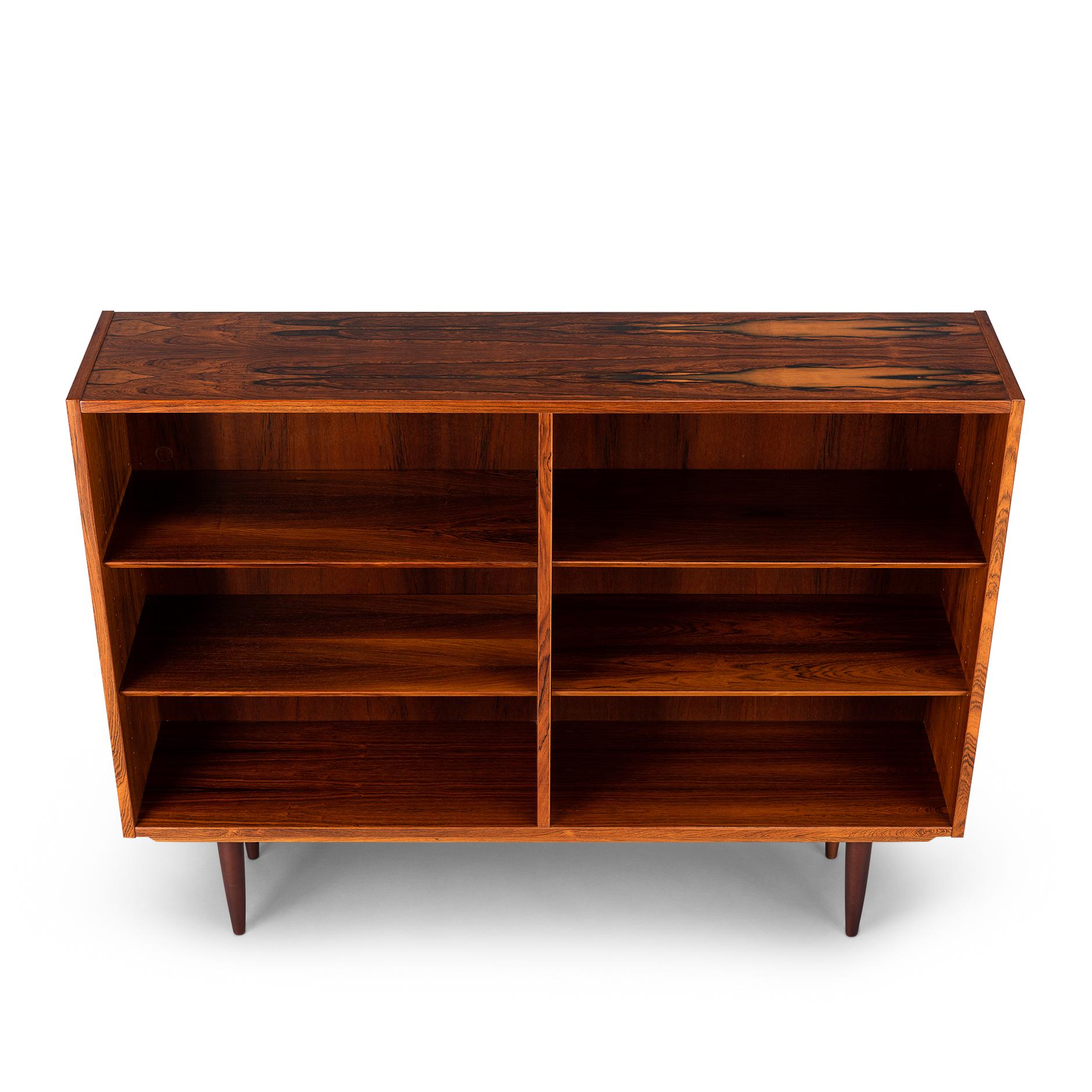 Danish Low Mahogany Bookcase by Carlo Jensen for Hundevad & Co, 1960s