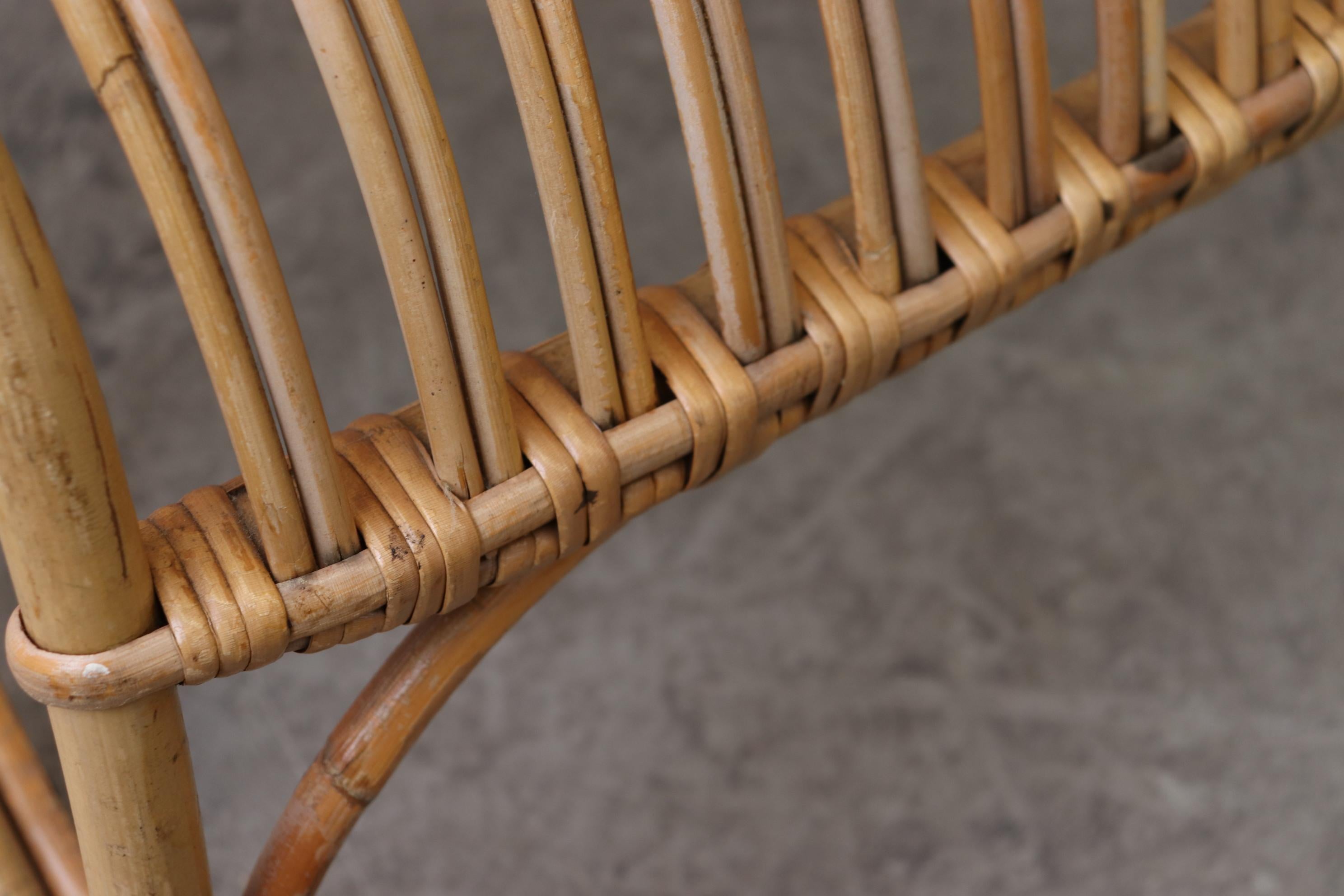 Low Midcentury Bamboo Lounge Armchair 6