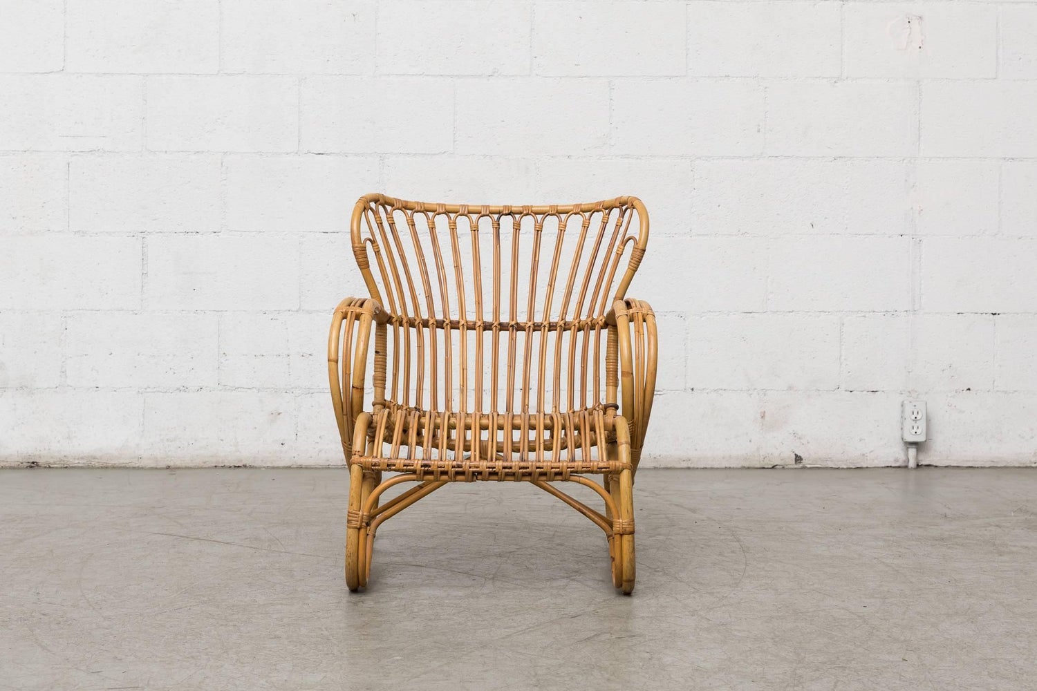 Low Midcentury Bamboo Lounge Chair At 1stdibs