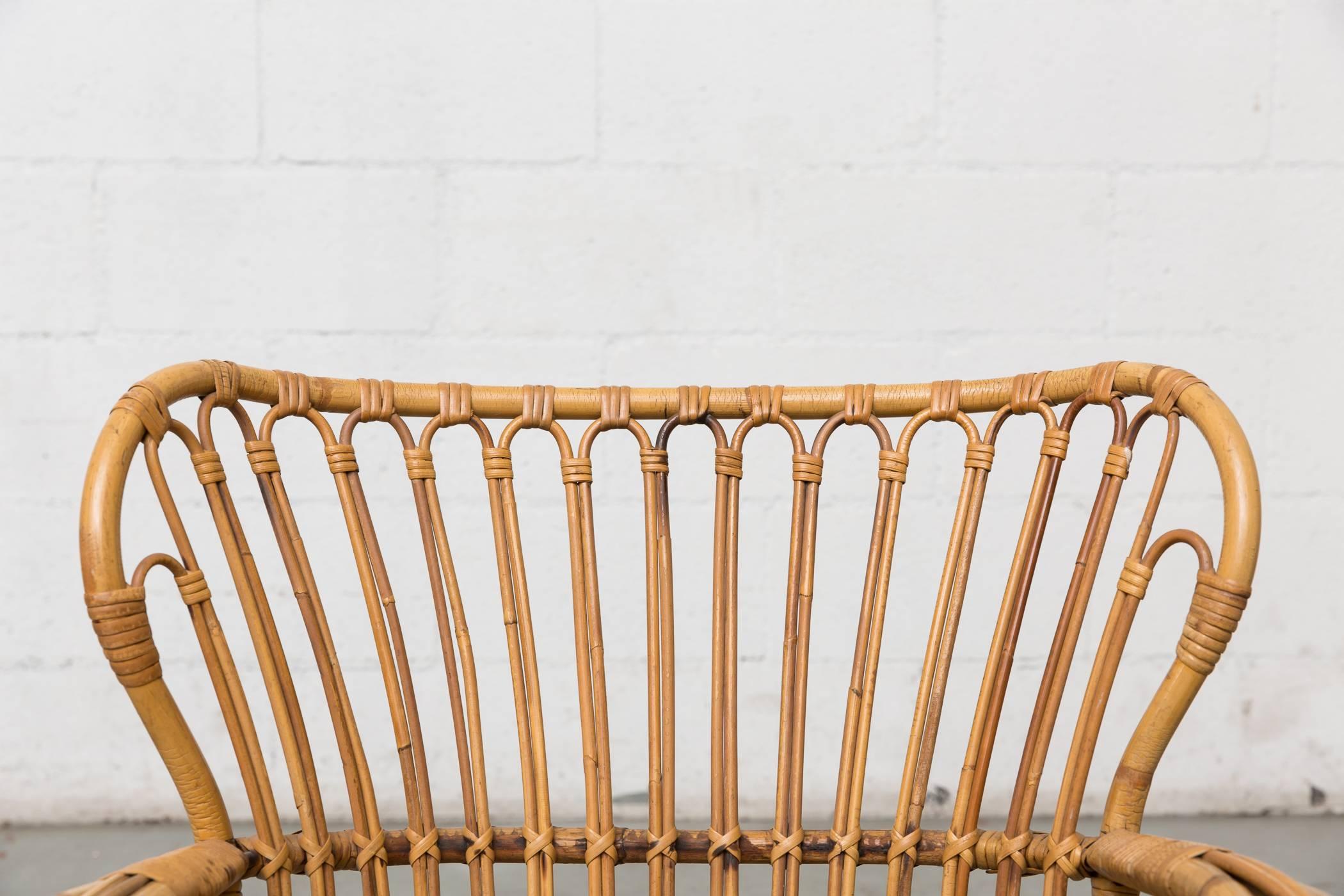Low Midcentury Bamboo Lounge Chair At 1stdibs