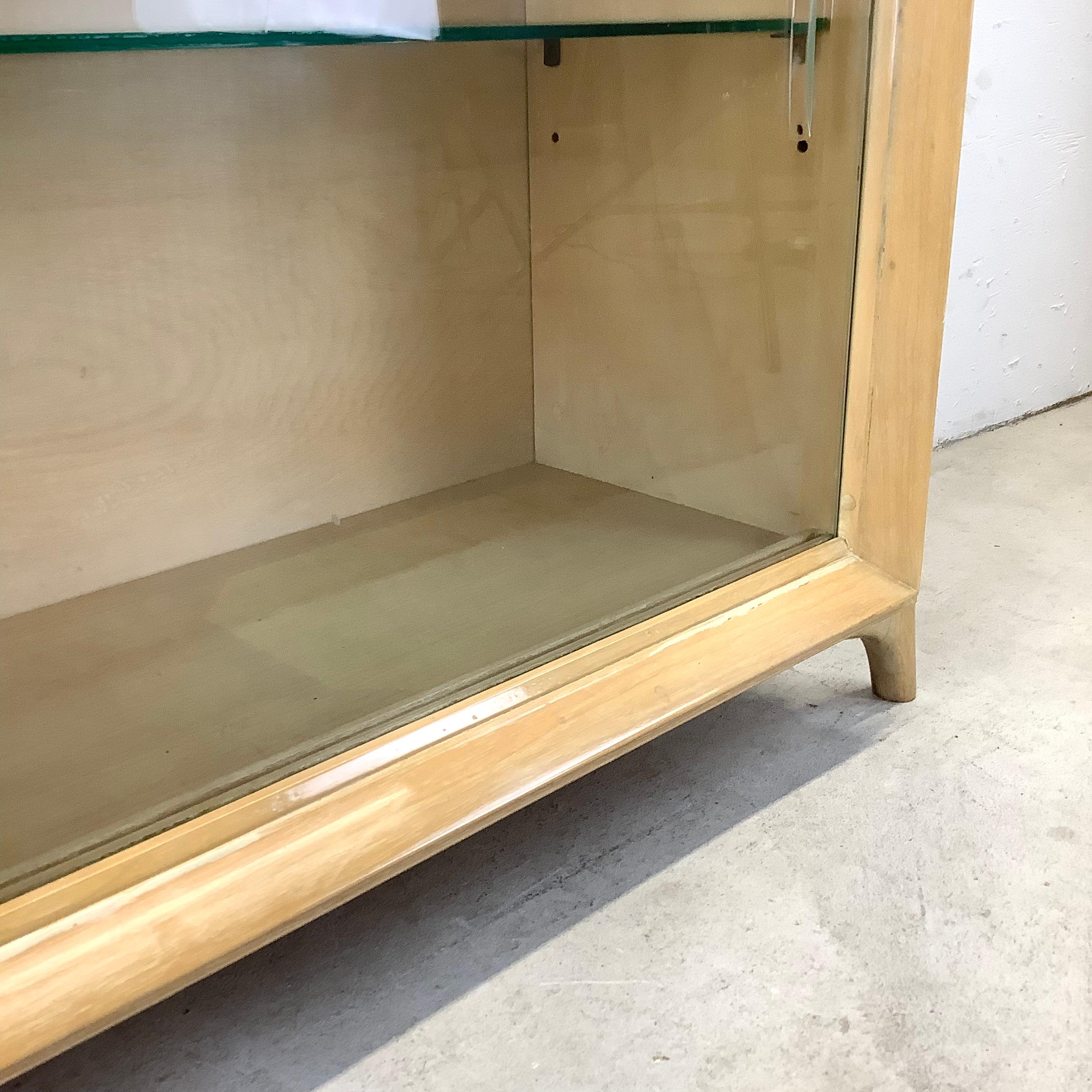 Low Mid-Century Bookcase or Display Case With Sliding Glass Doors  4