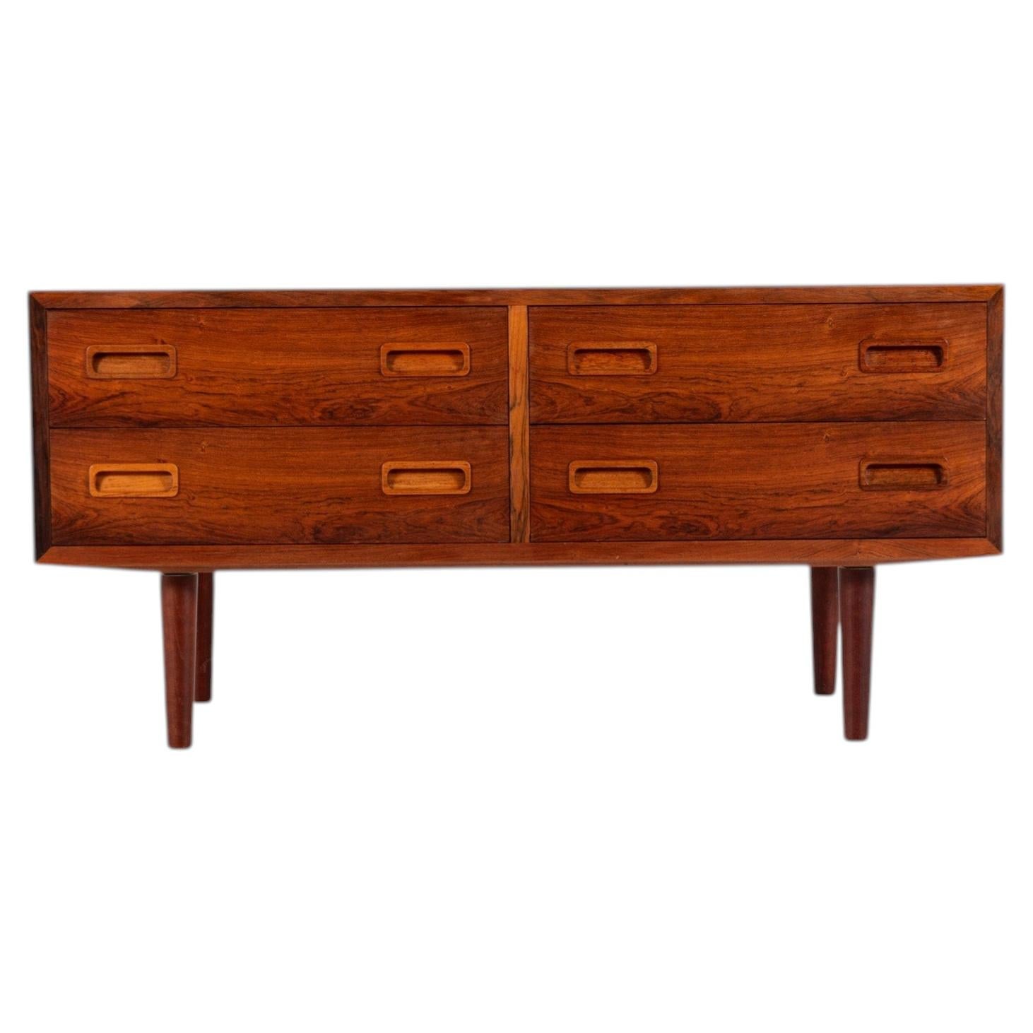 Low Mid-Century Danish Rosewood Chest of Drawers by Poul Hundevad for Hundevad &