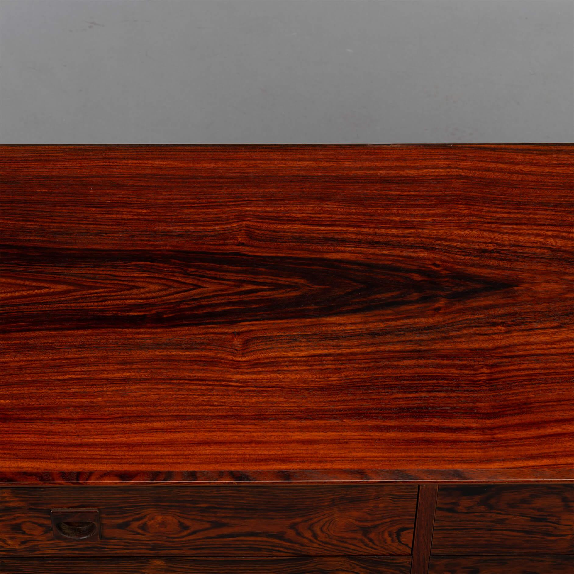Mid-20th Century Low Midcentury Rosewood Chest of drawers by Brouer Møbelfabrik, 1960s For Sale