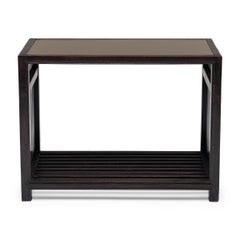 Low Mirror Top Table with Mythical Tibetan Carvings