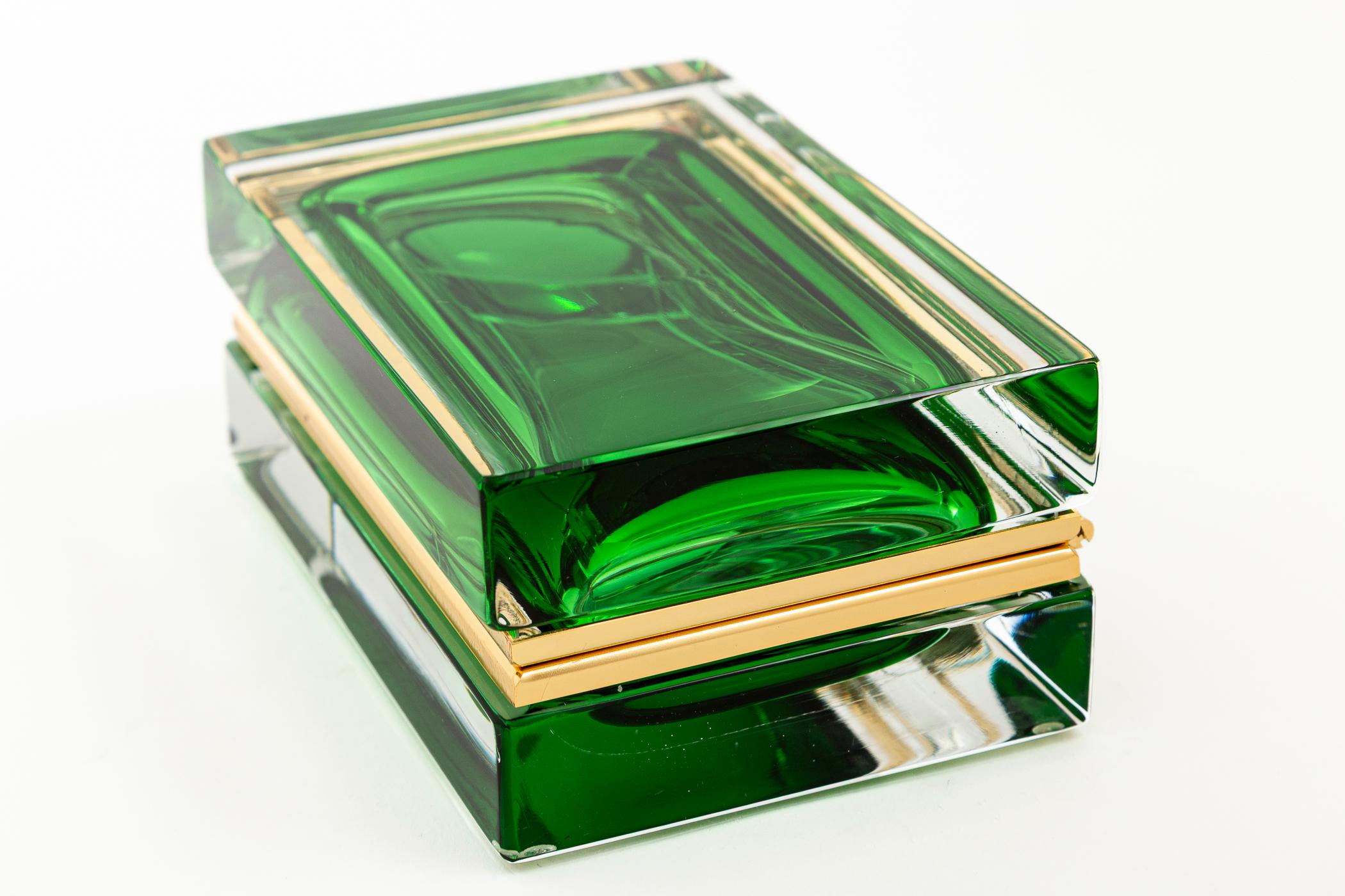 Boîte rectangulaire en verre Greene Glass Sommerso Greene Greene, contemporaine Bon état - En vente à Westport, CT