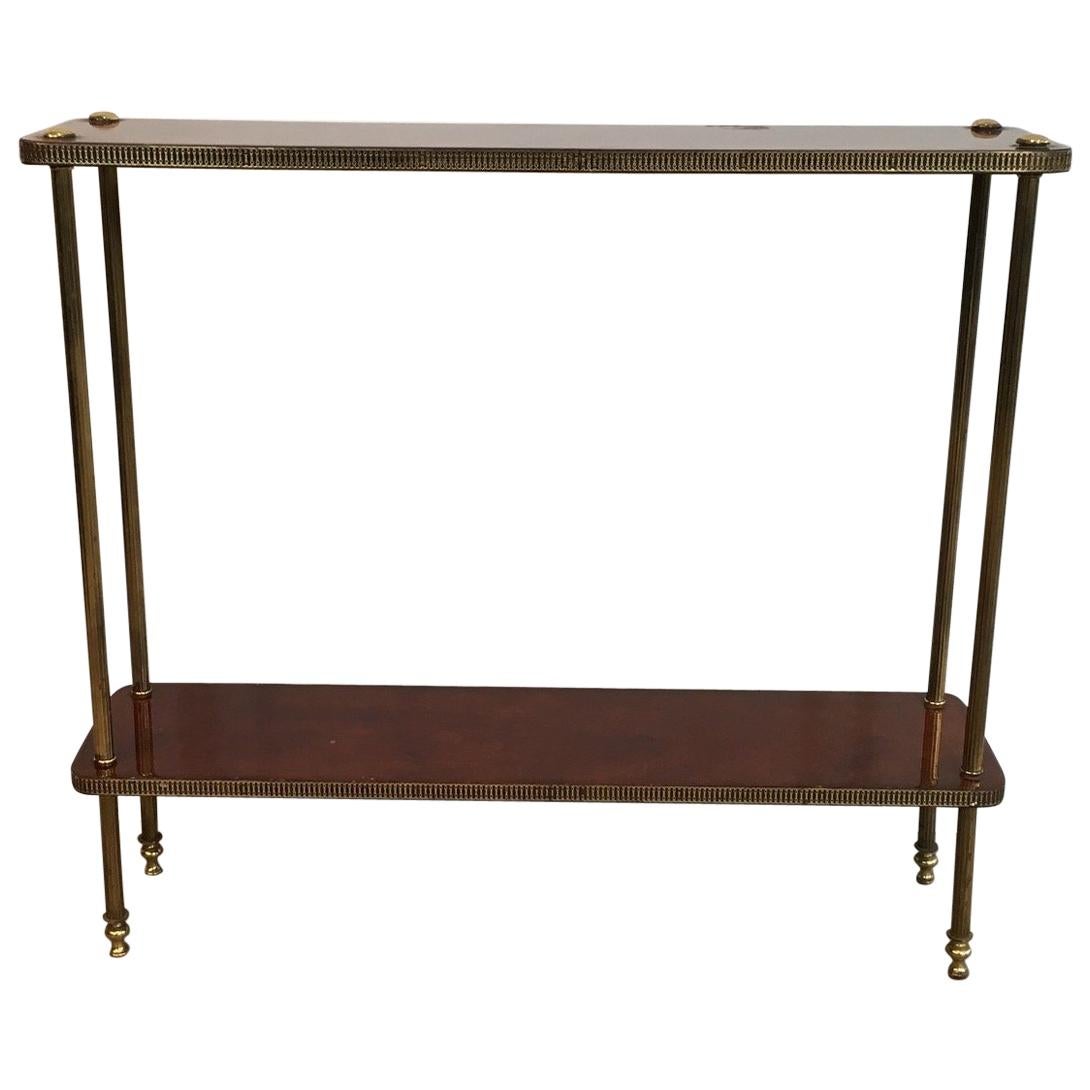 Low Neoclassical Mahogany and Brass Shelf, French, circa 1940