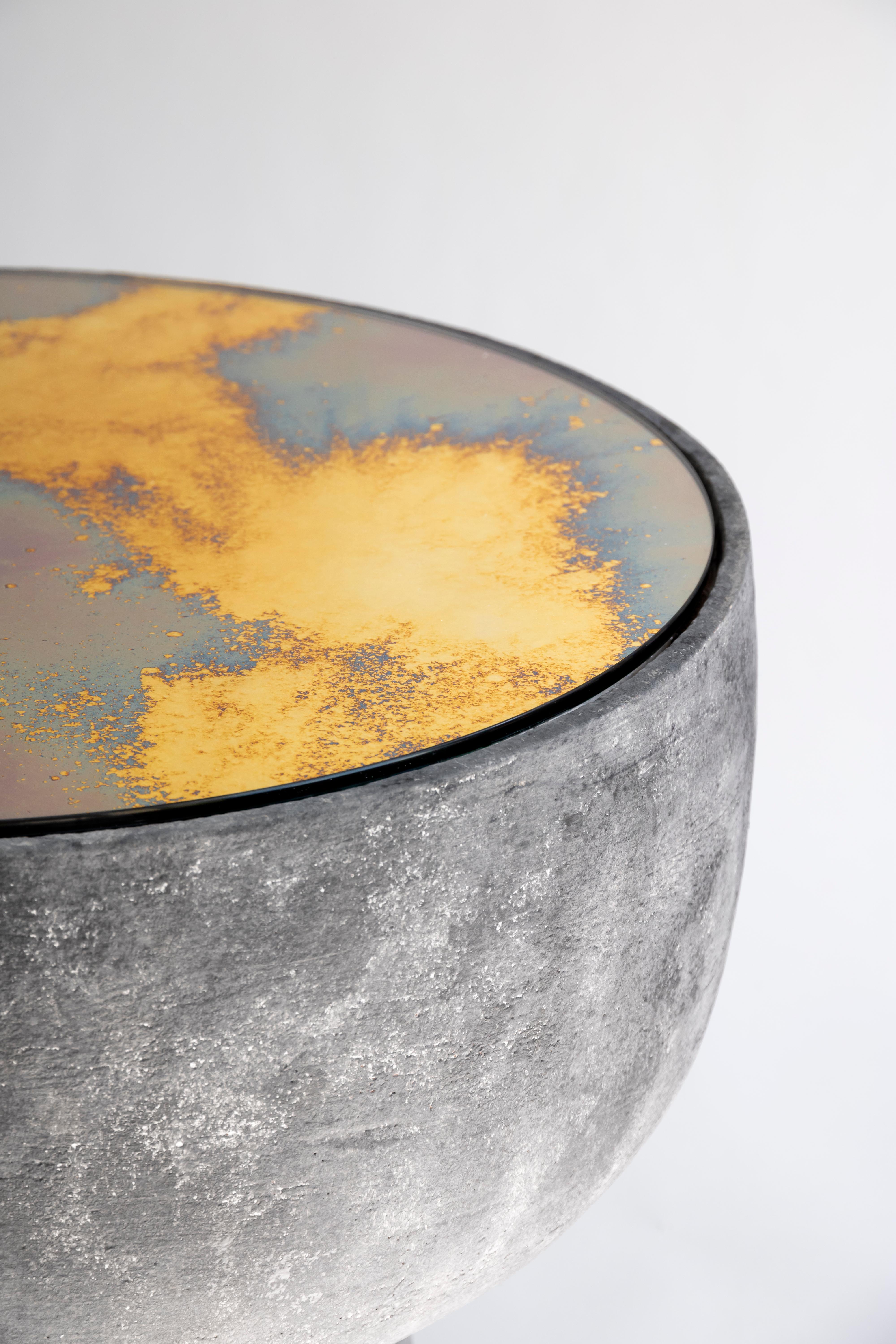 Italian Low Neroterra 2 Side Table by ZPS Studio For Sale