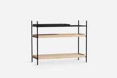 Low Oak and Black Tray Shelf i by Hanne Willmann