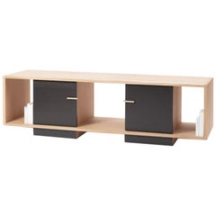 Credenza TV doppia in rovere basso 100% rovere francese massiccio