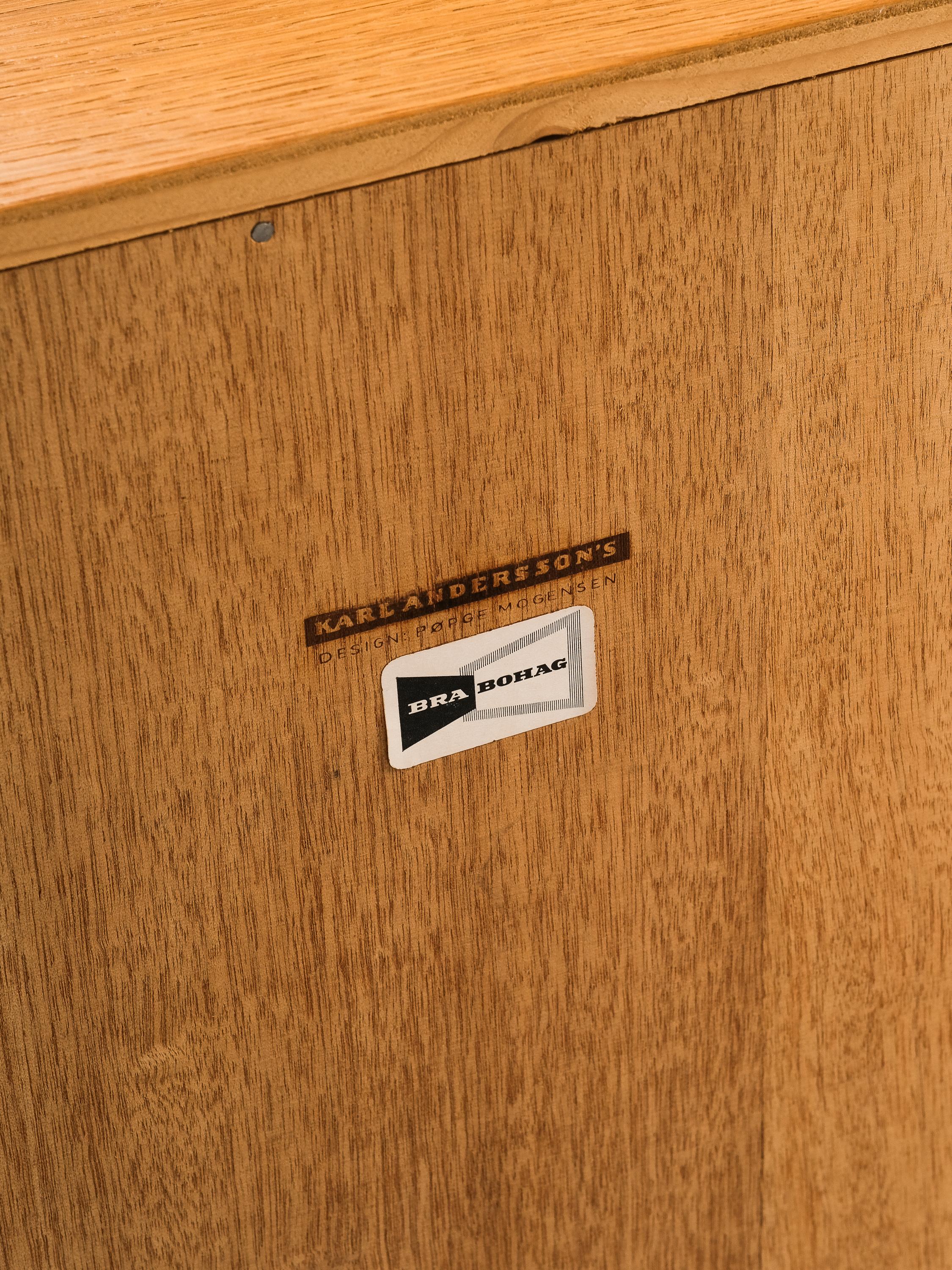 Low Oak Shelf by Børge Mogensen for Karl Andersson & Söner, 1960s 1