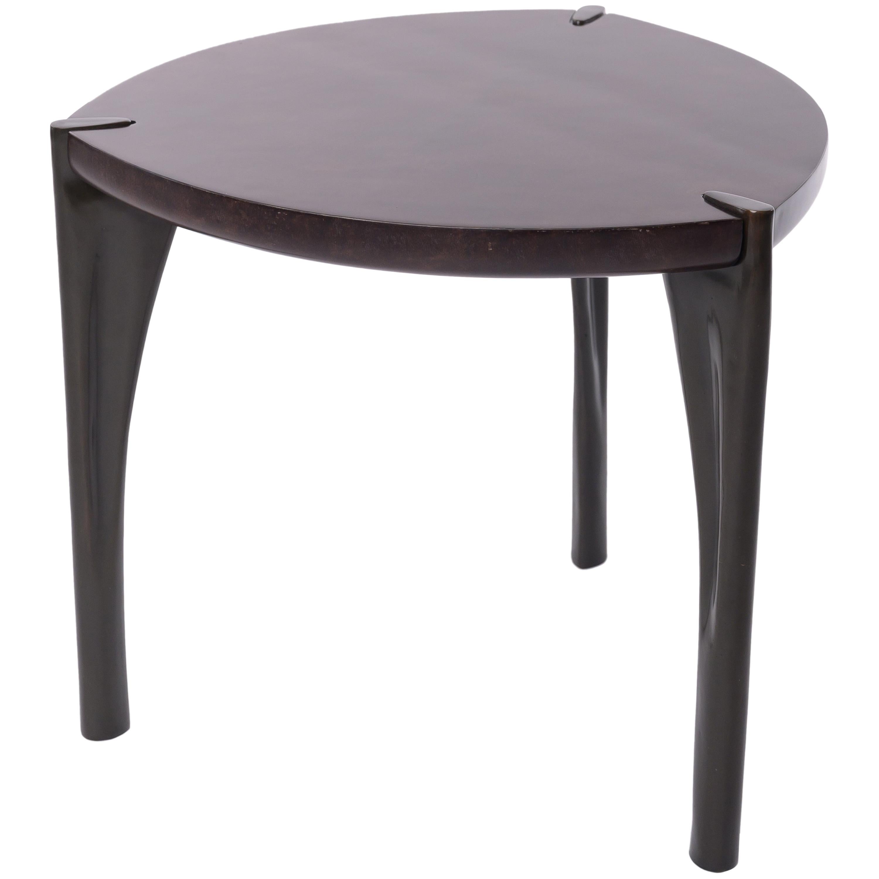 Parchment and Bronze Oscar Side Table by Elan Atelier, Low Table (Preorder) For Sale