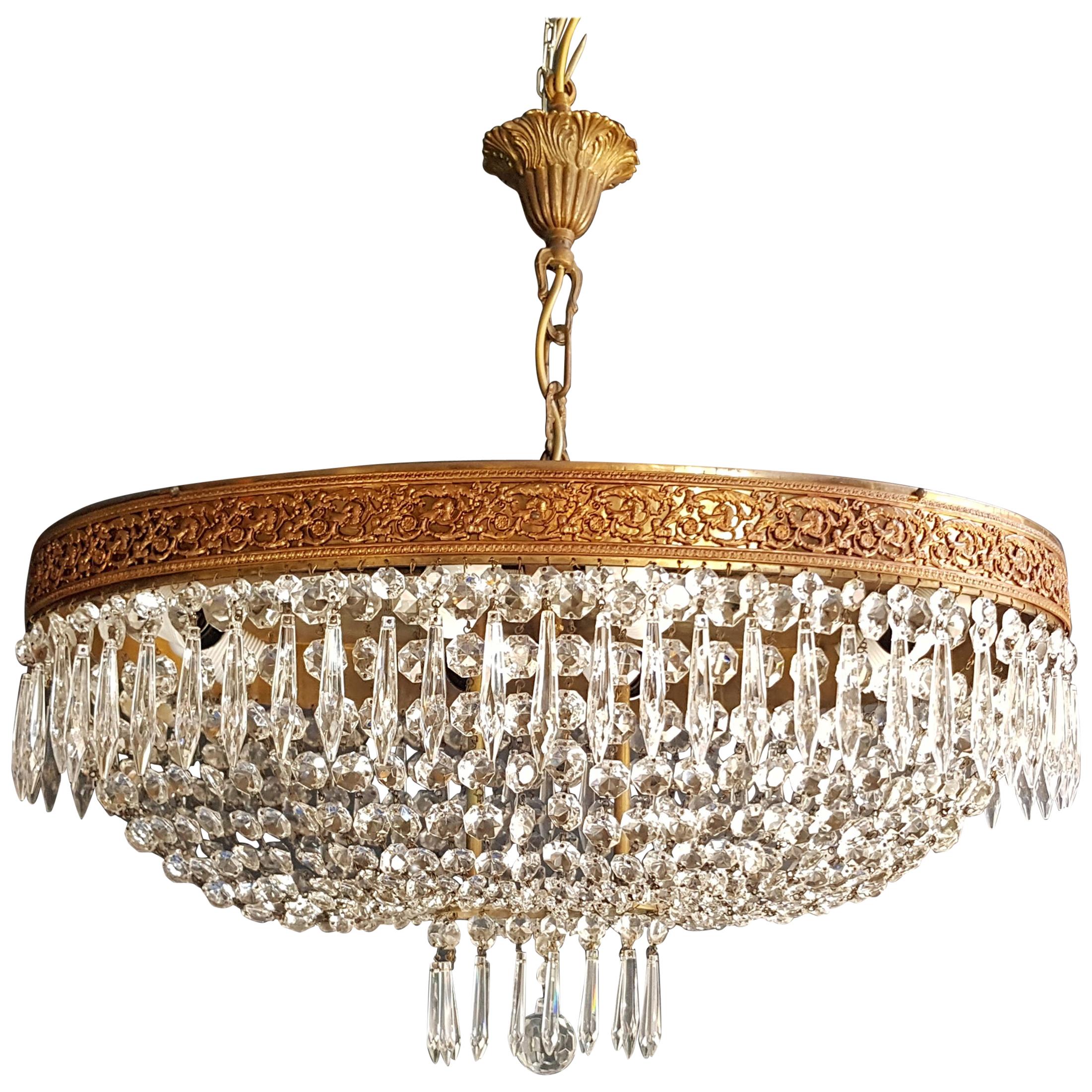 Antique Beaded Dome Crystal Chandelier from Strand Theatre, NYC at 1stdibs
