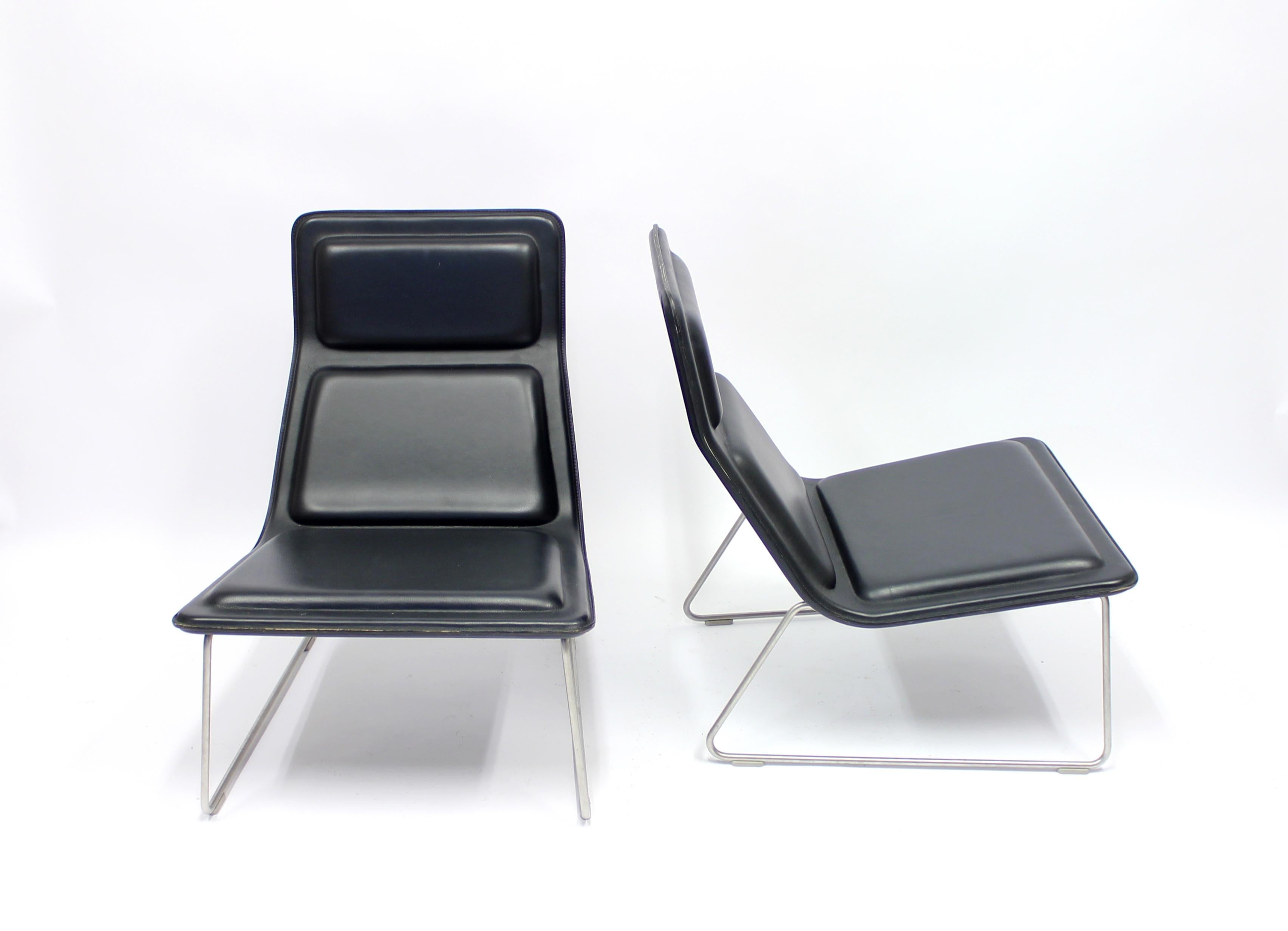 Italian Low Pad Chairs by Jasper Morrisson for Cappellini, 1999, Set of 2
