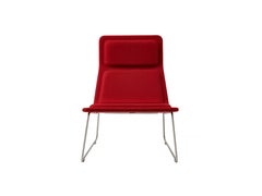 Low Pad Small Armchair in fixed cover in fabric or leather by Jasper Morrison