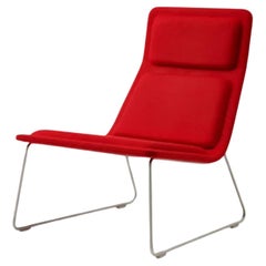 Low Pad Small Armchair in fixed cover in fabric or leather by Jasper Morrison