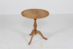 Low Pillar Lamp Table of Oak in the Style of Anton Kildeberg + Kjærnulf 1970s