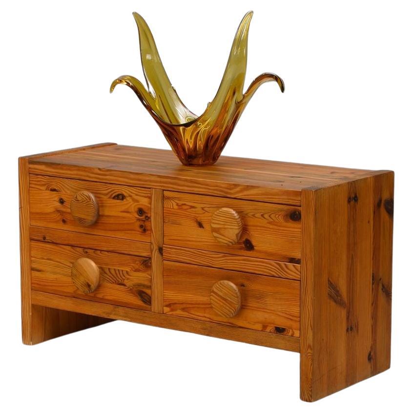 Low Pine Chest of Drawers For Sale