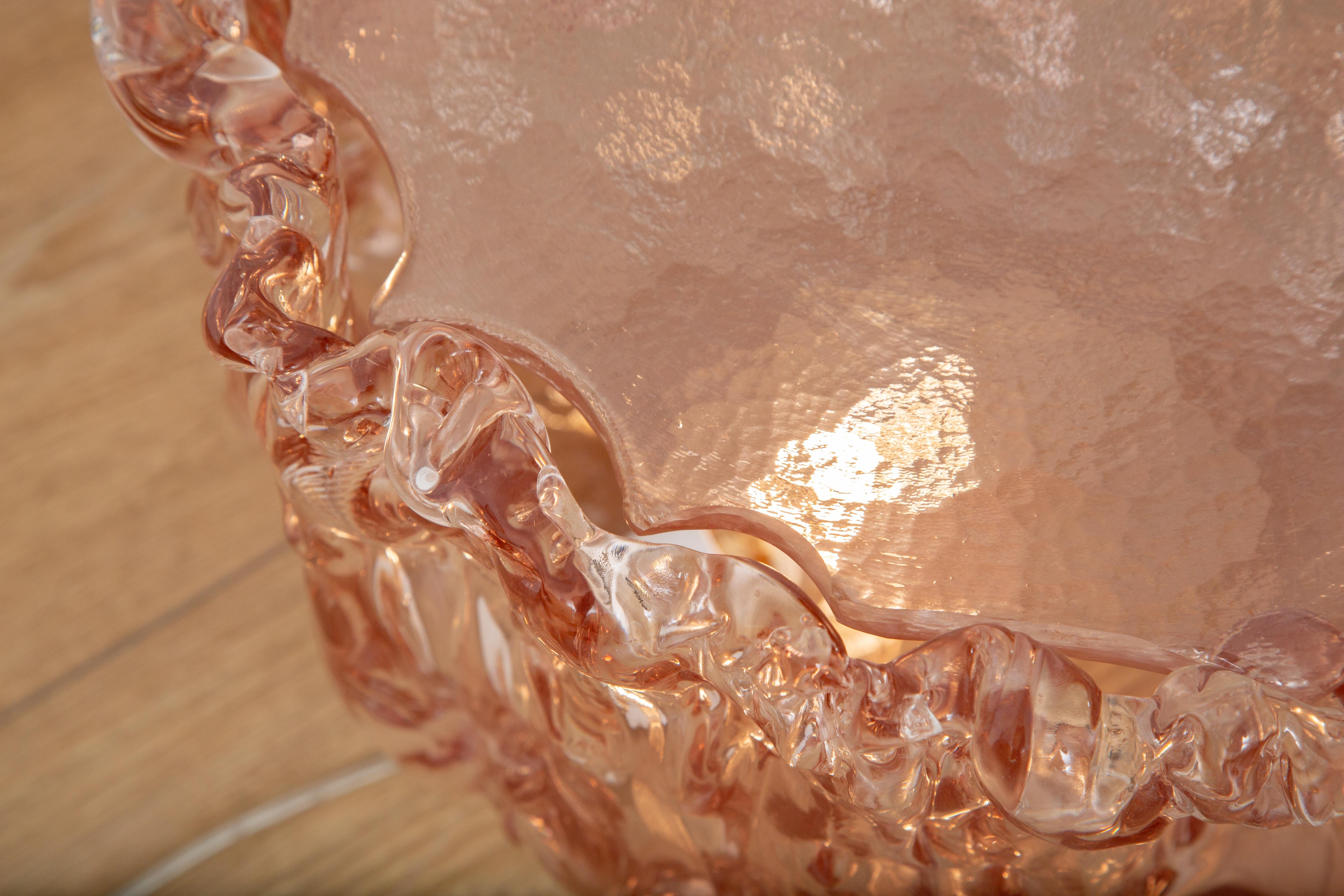 Low Pink Glass Side Table, by Tokujin Yoshioka, in Stock In Excellent Condition In Miami, FL