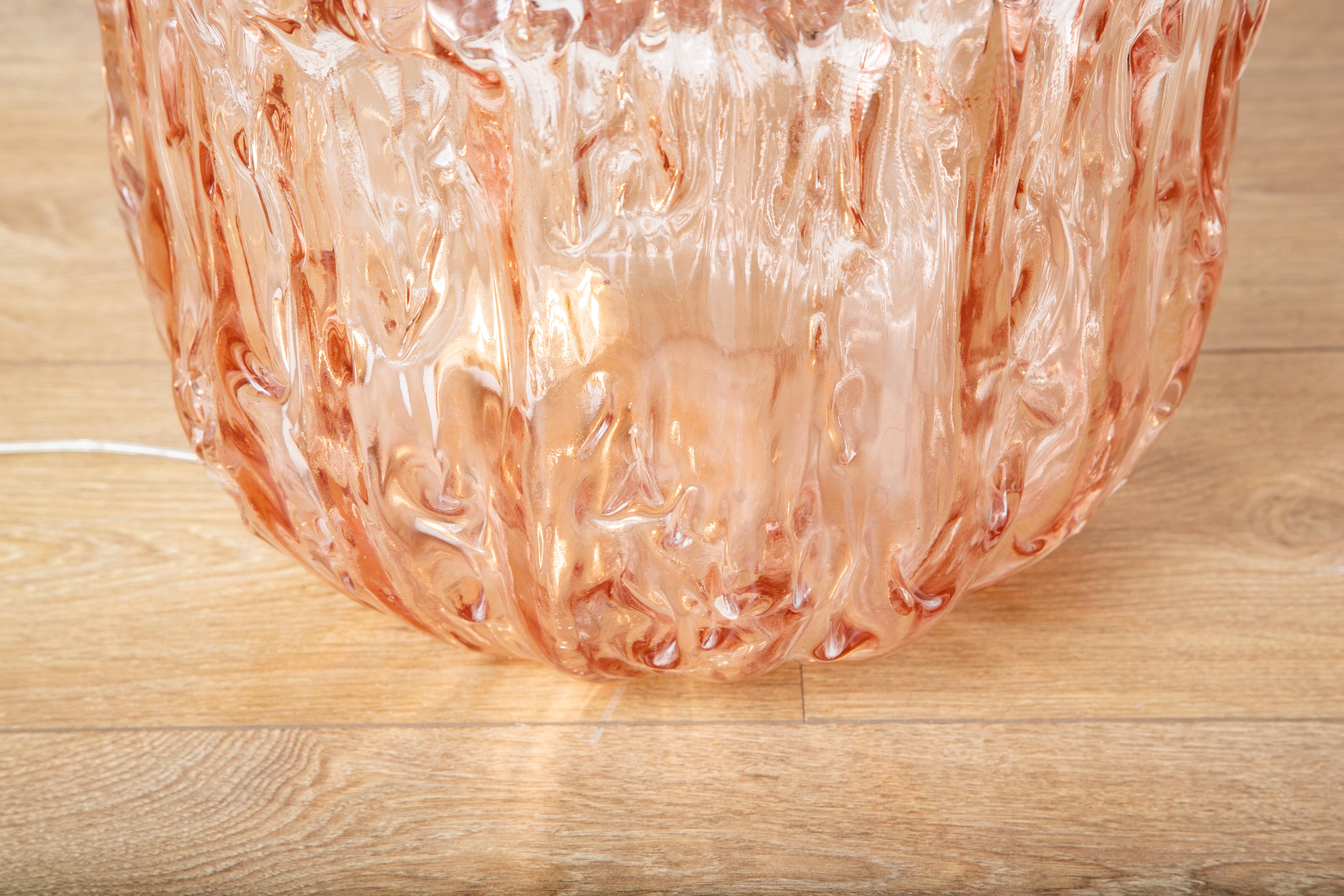 Contemporary Low Pink Glass Side Table, by Tokujin Yoshioka, in Stock