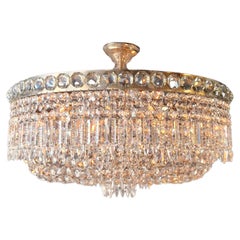 Plafonnier bas lustre en cristal ancien laiton lustre plafonnier argent chromé