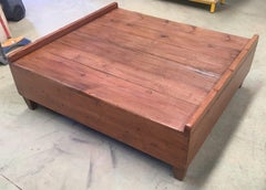 Low Platform Coffee Table, Slabs of Antique Hardwood, Conductors Podium