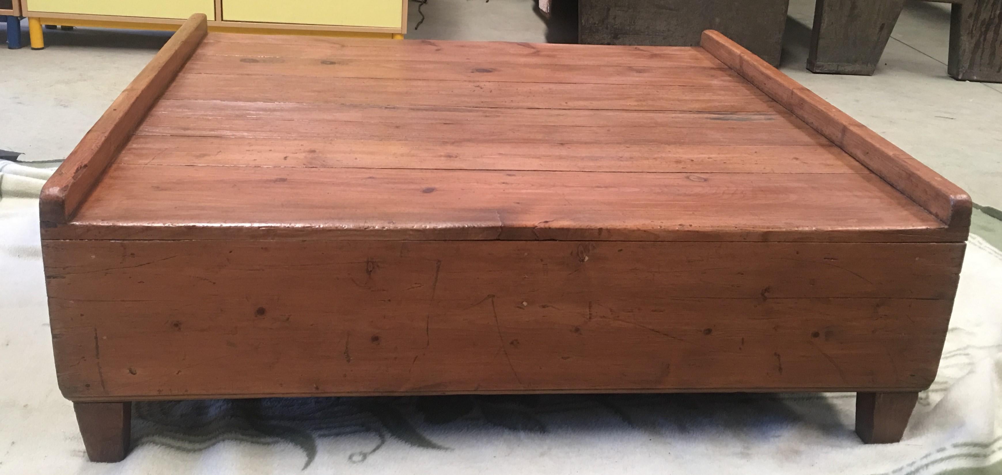 20th Century Low Platform Coffee Table, Slabs of Antique Hardwood, Conductors Podium For Sale