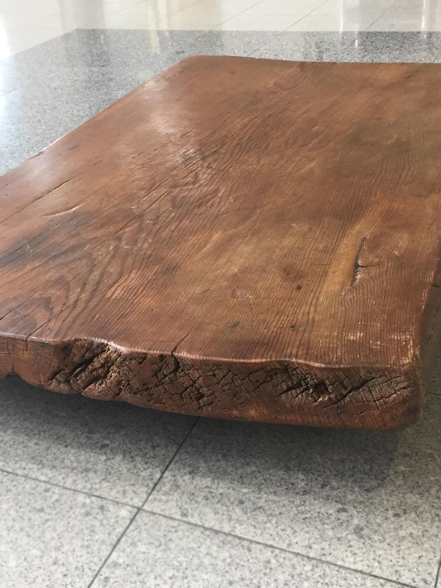 wood plinth coffee table